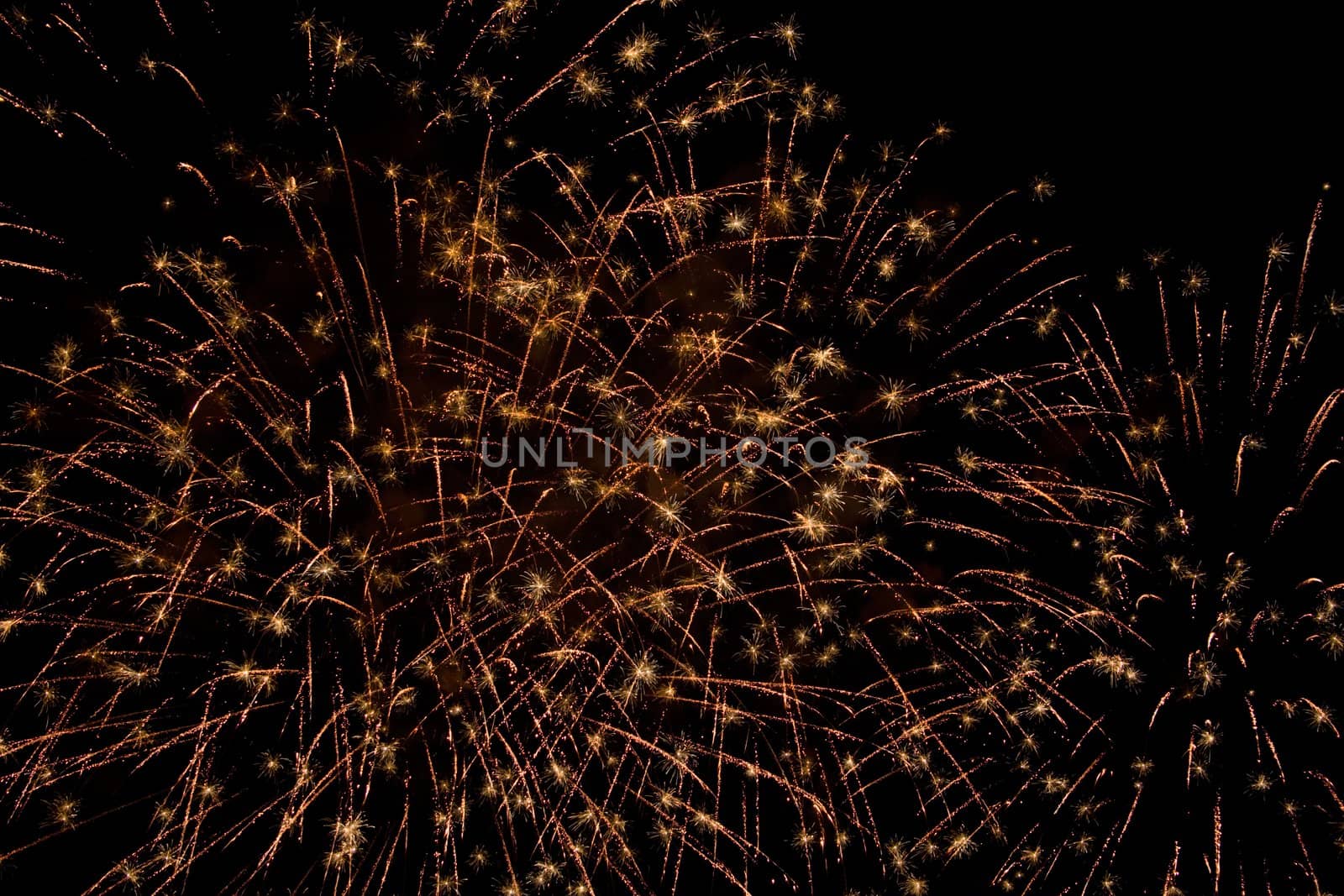 Black sky with firework stars