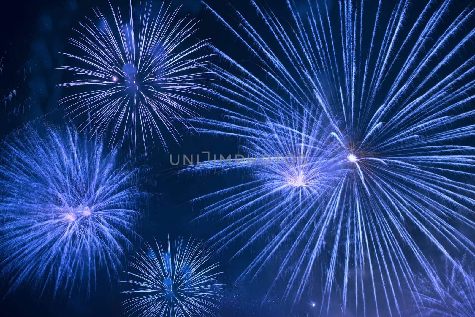 Blue fireworks stars
