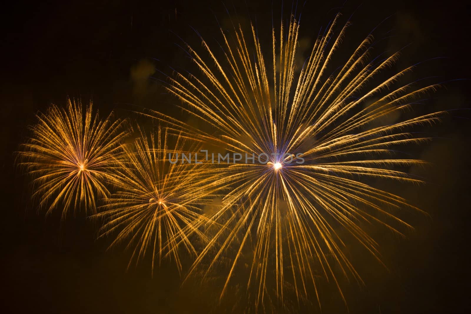 Fireworks stars in black sky