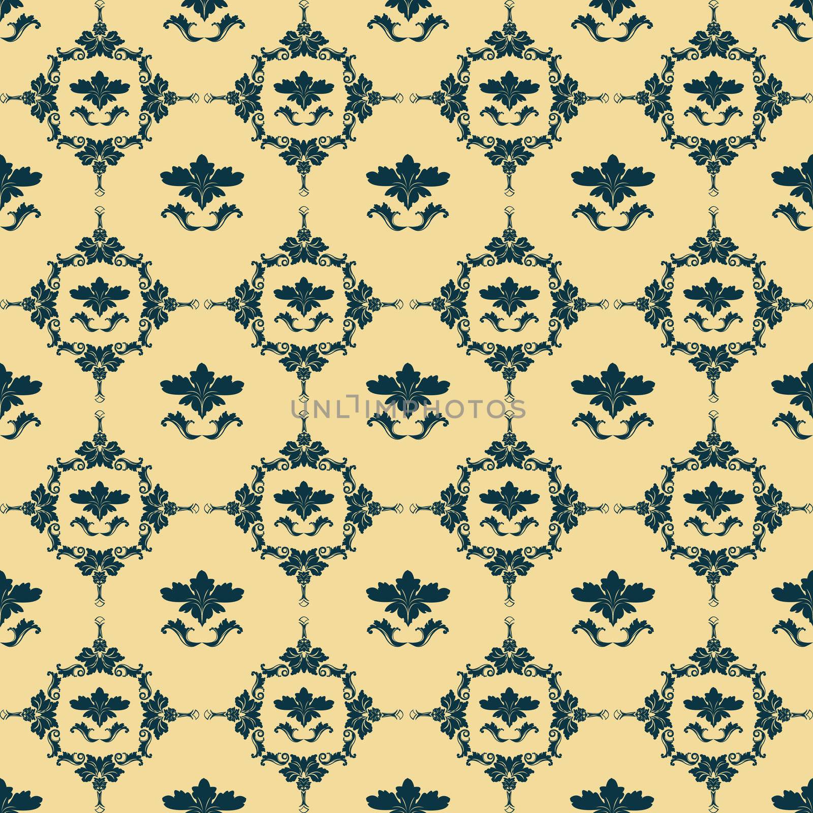 Classic wallpaper pattern with floral motives