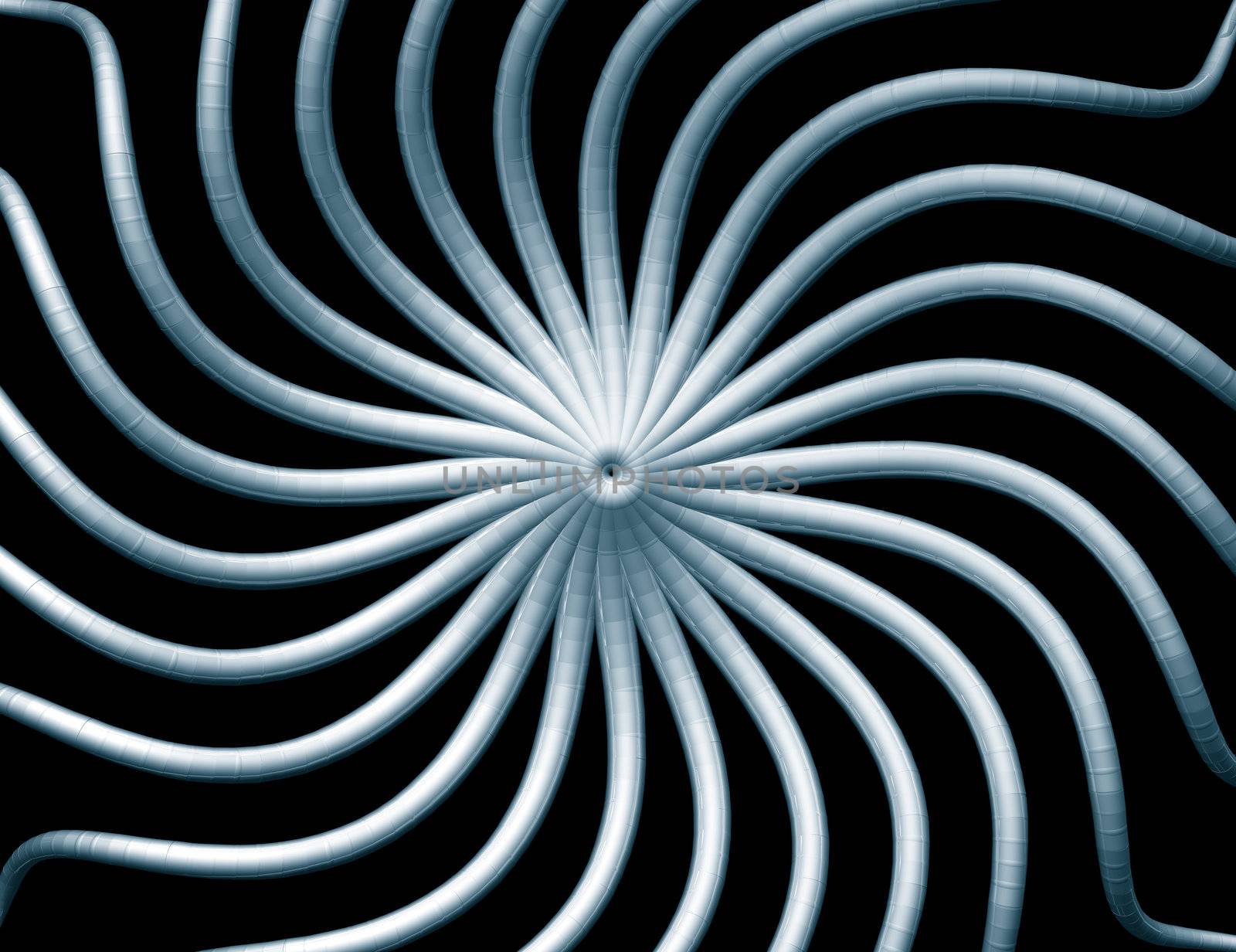 Abstract organic form on black background - 3d illustration