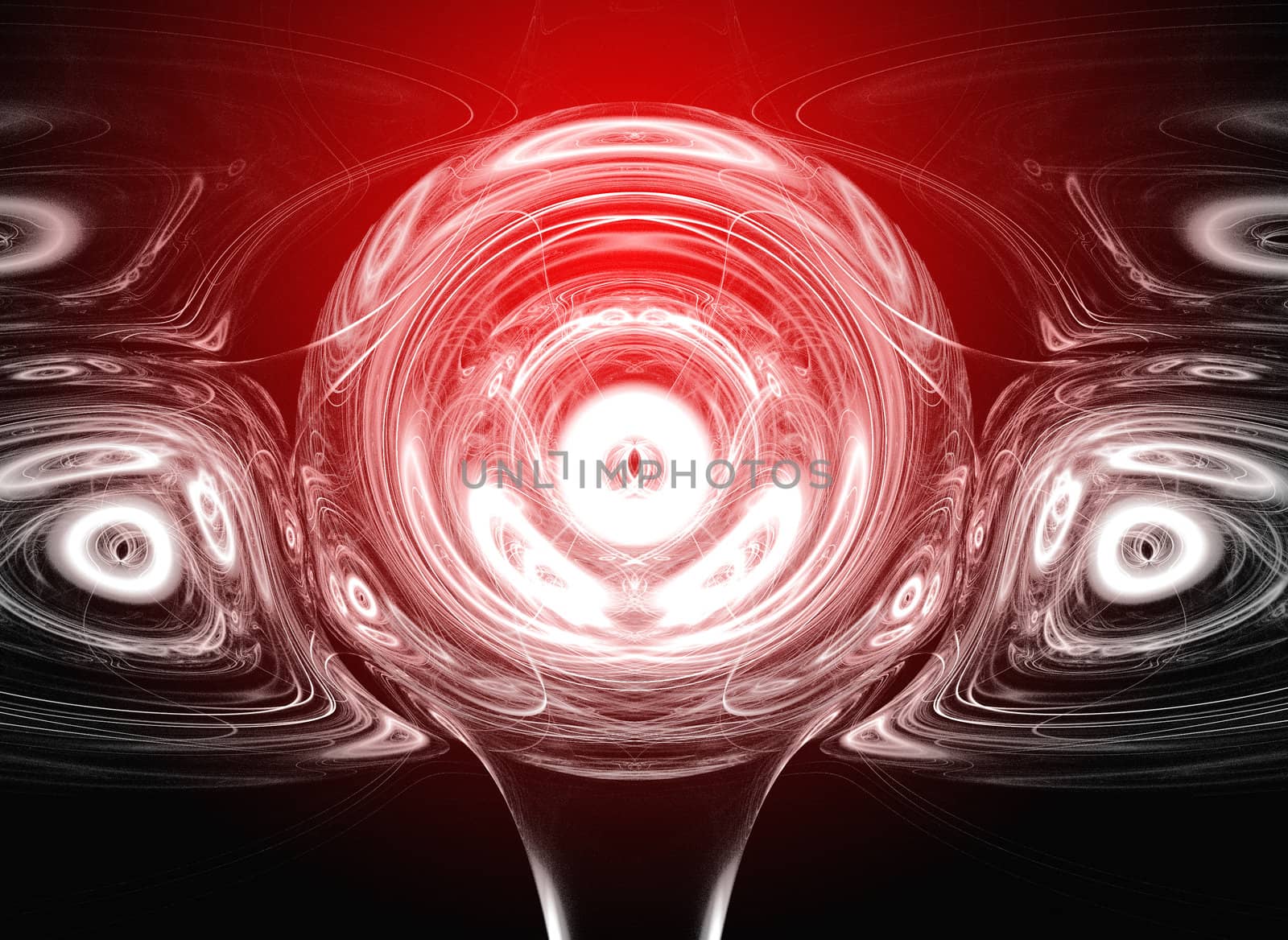 Abstract red waves and random circles, background