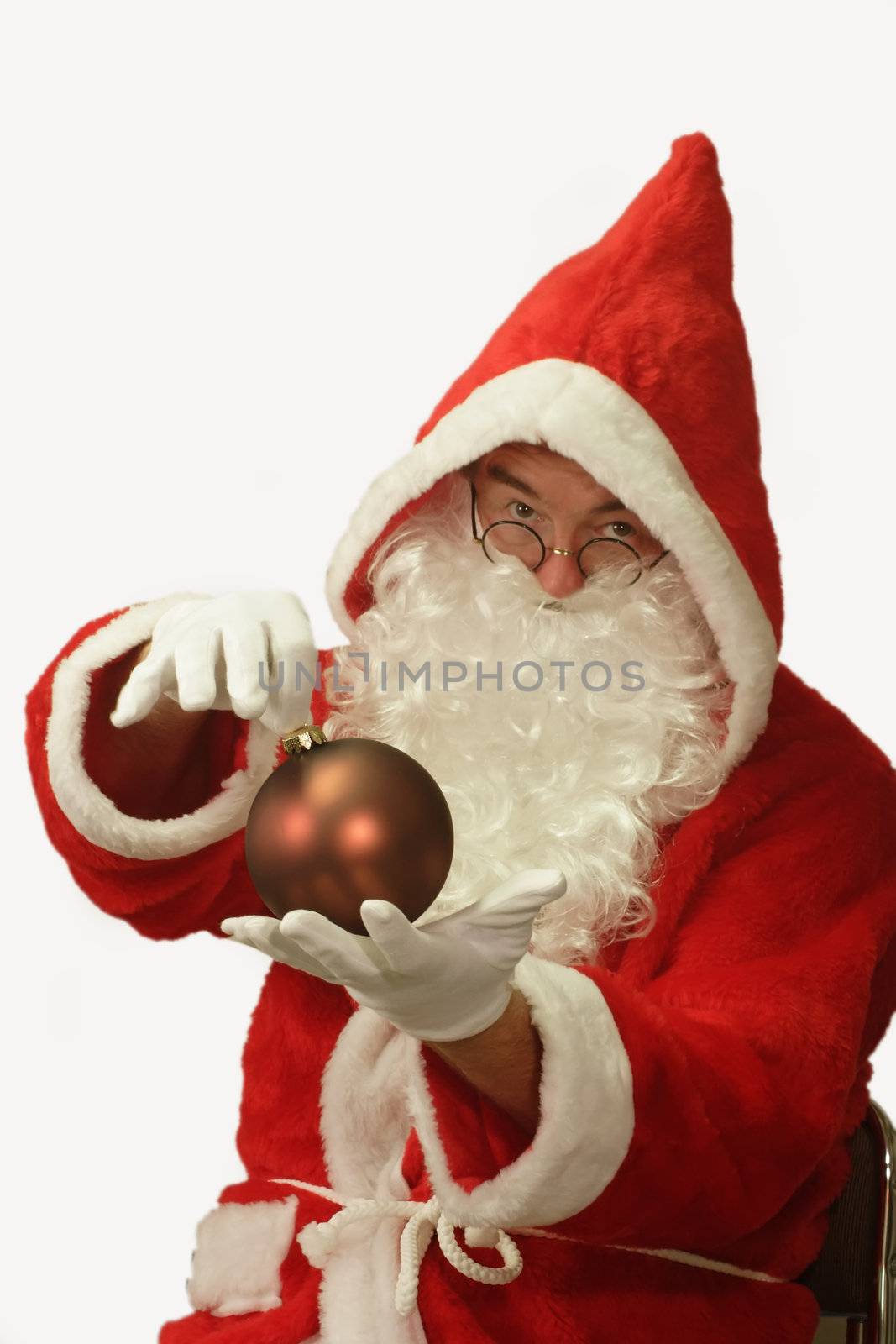 Male caucasian model of santa claus - isolated on white background