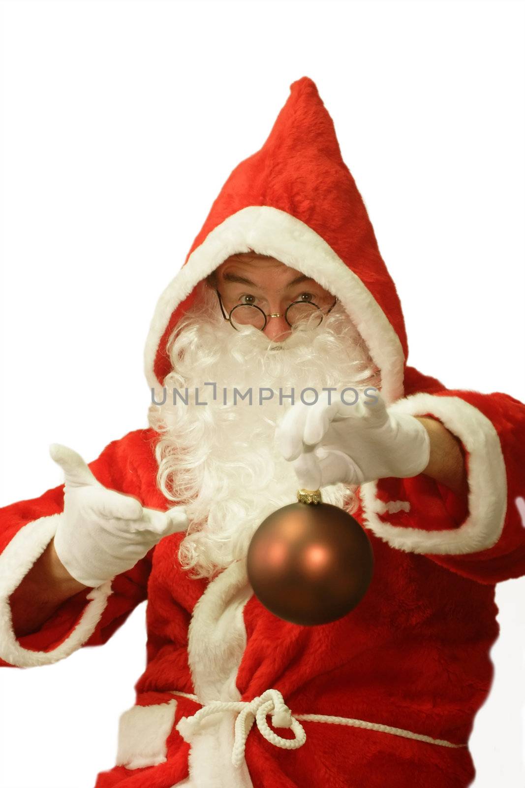 Santa with Glitter Ball by Teamarbeit