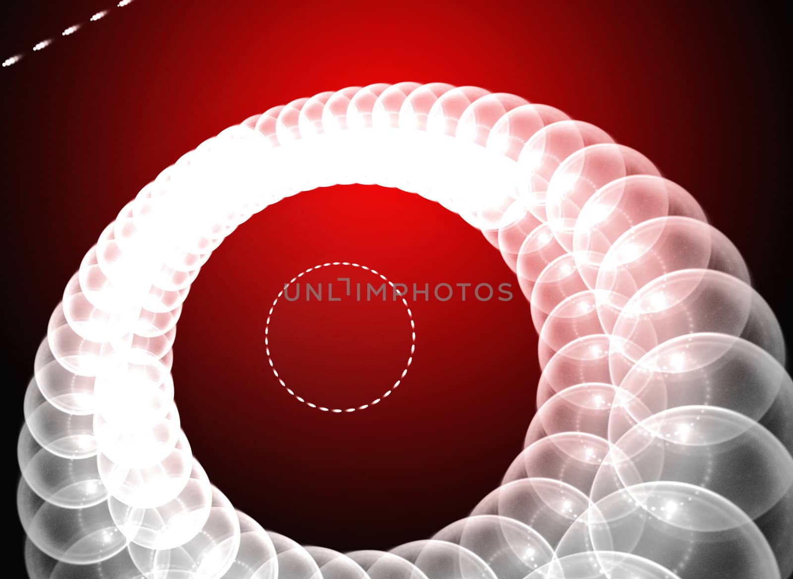 Abstract red waves and random circles, background