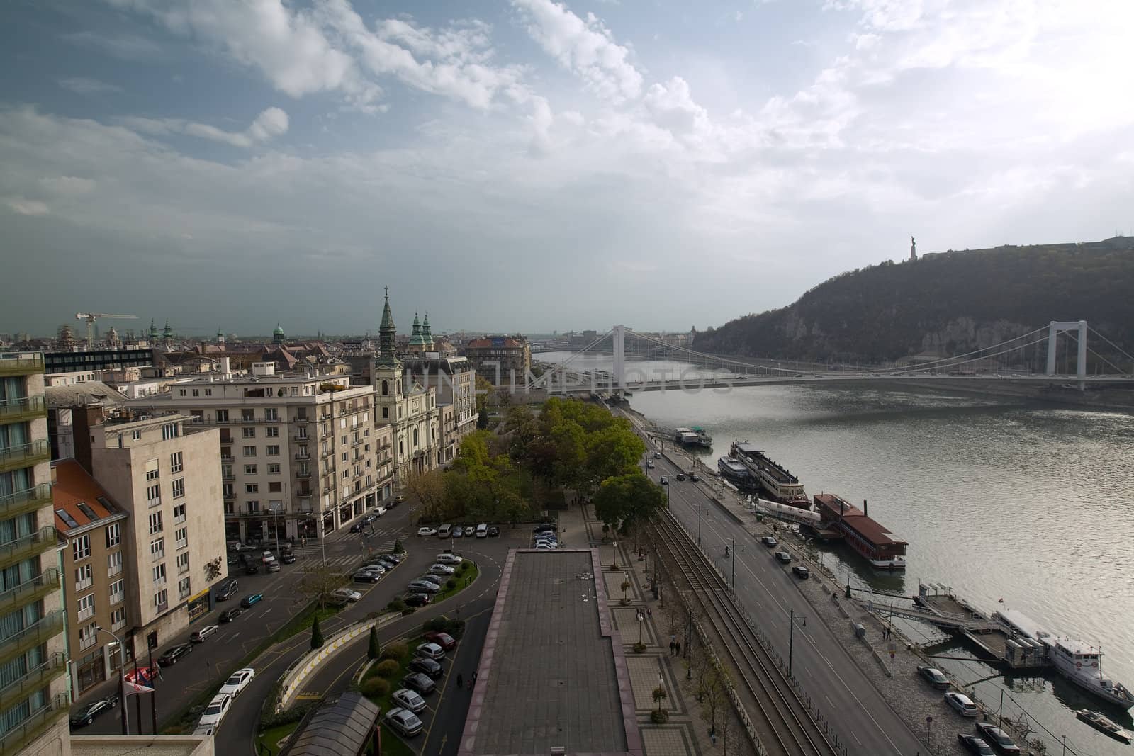 Panorama of cityview Budapest with river Danube