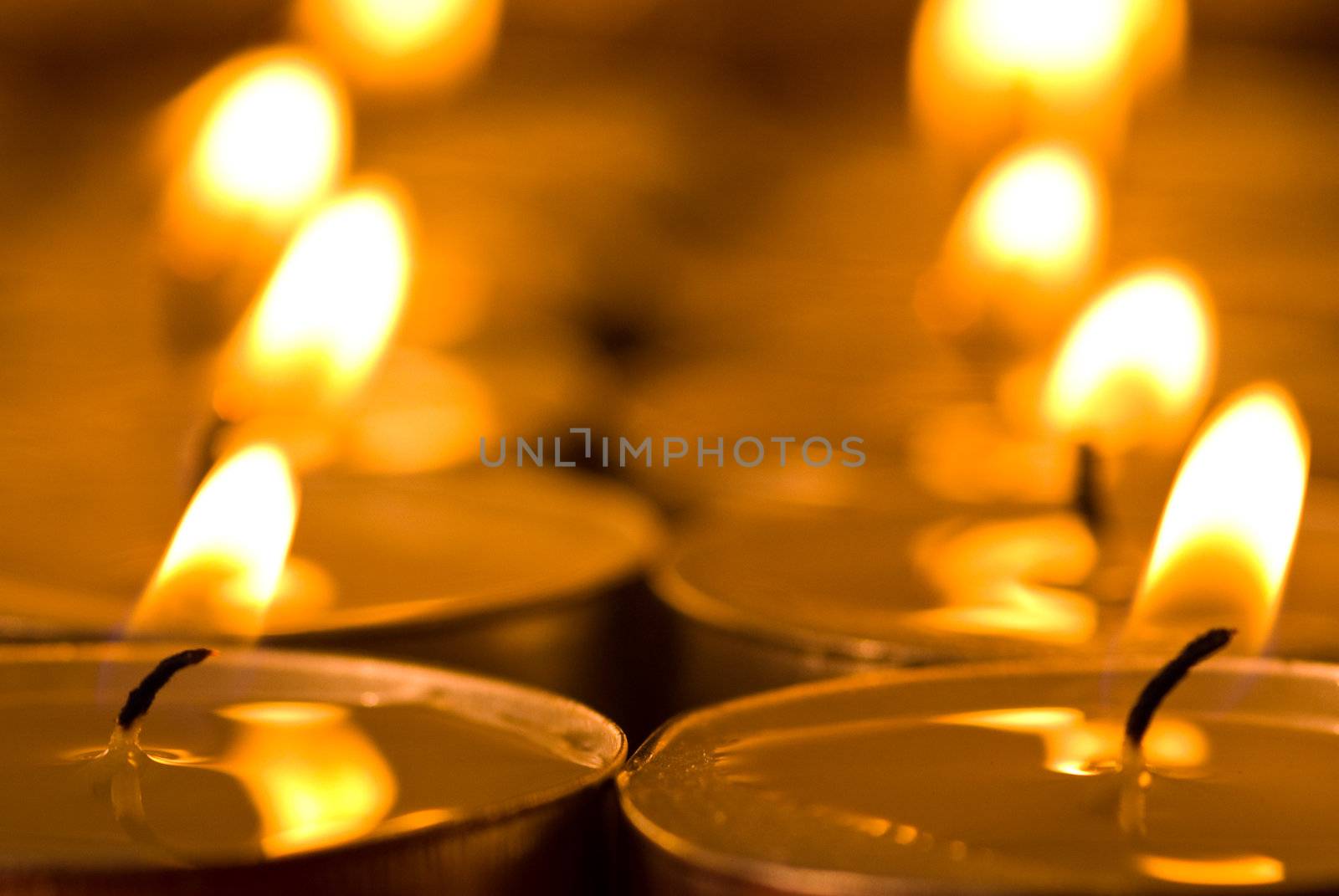 Golden warm candles by pmisak