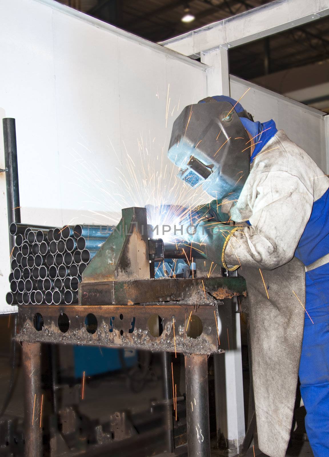 Factory Worker Welding