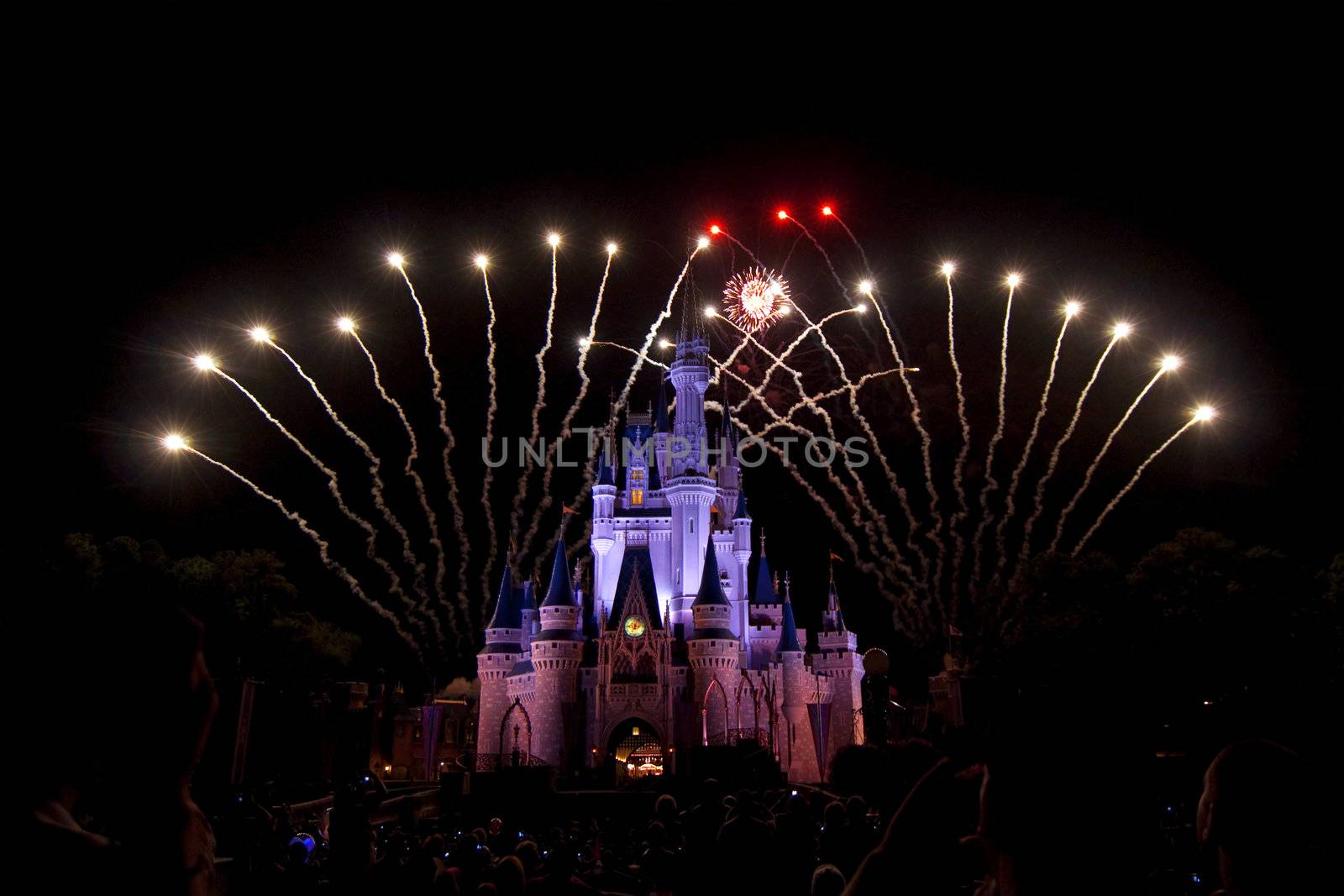 Fireworks over Cinderellas castle, Magic Kingdom, orlando, Florida