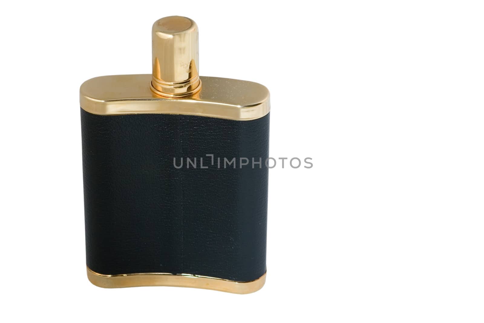 Stainless steel flask isolated on white background