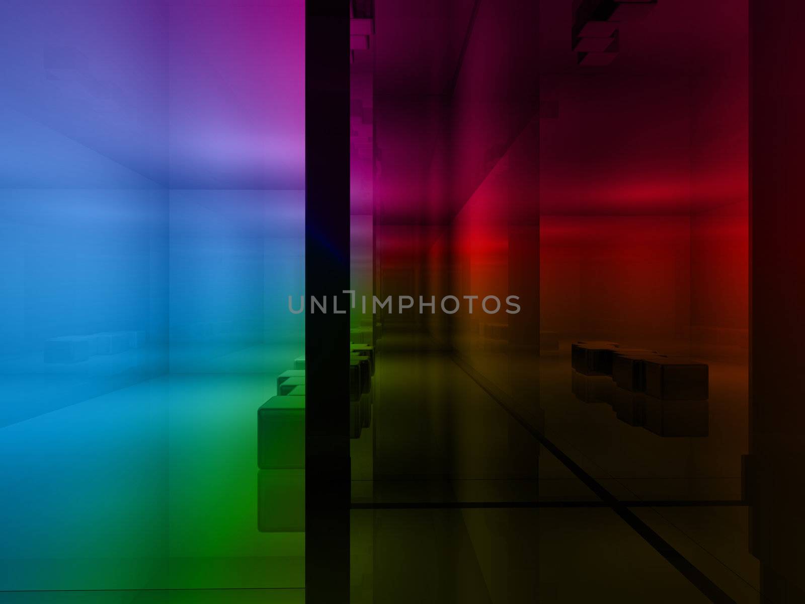 conceptual architecture, open space of colors