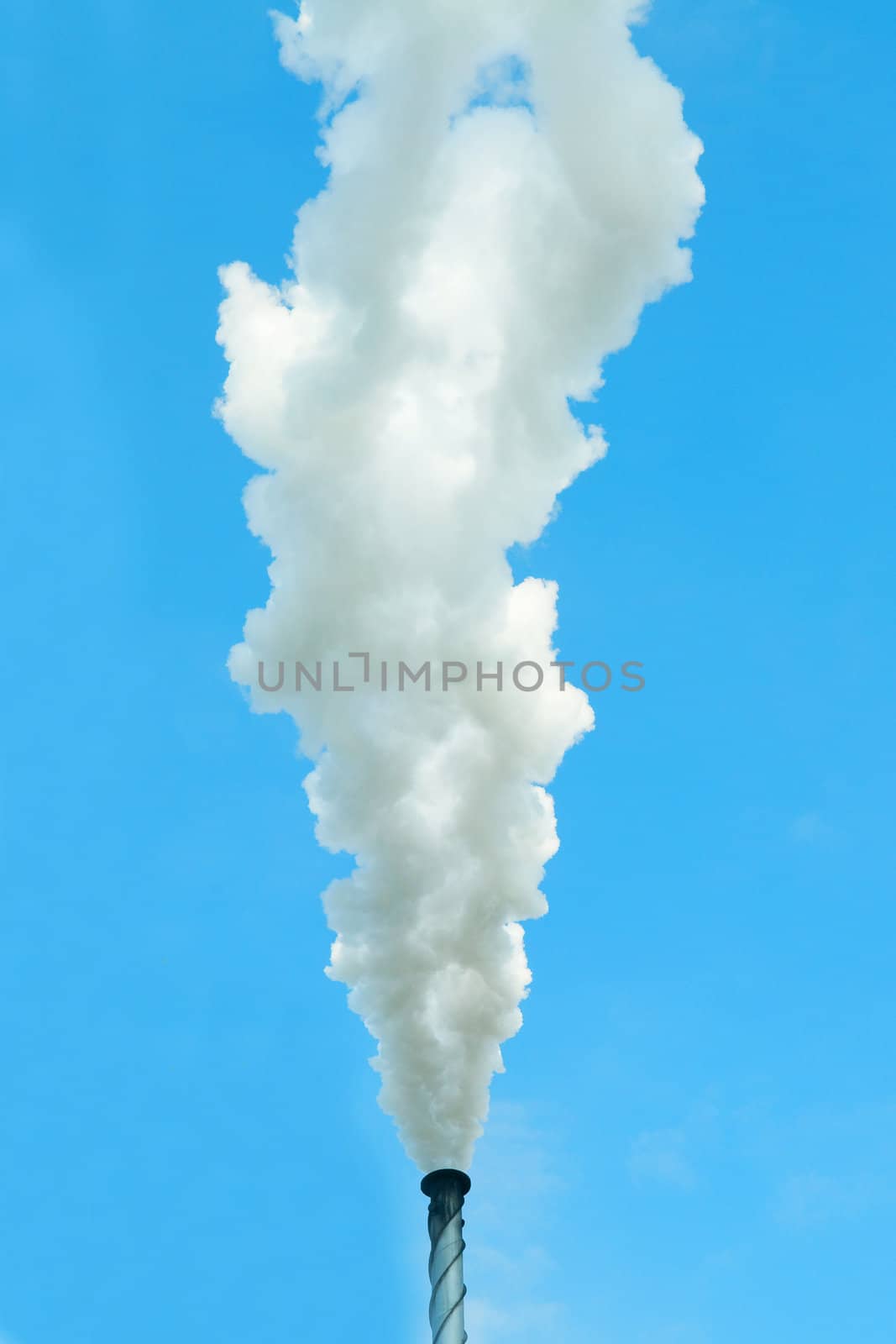 An industrial view on the blue sky background