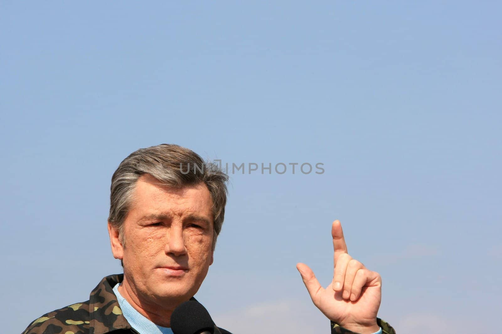  President of Ukraine Viktor Yushchenko after the flight at the 40th Fighter Aviation Brigade of the Ukrainian Air Force in Kyiv region March 28, 2008