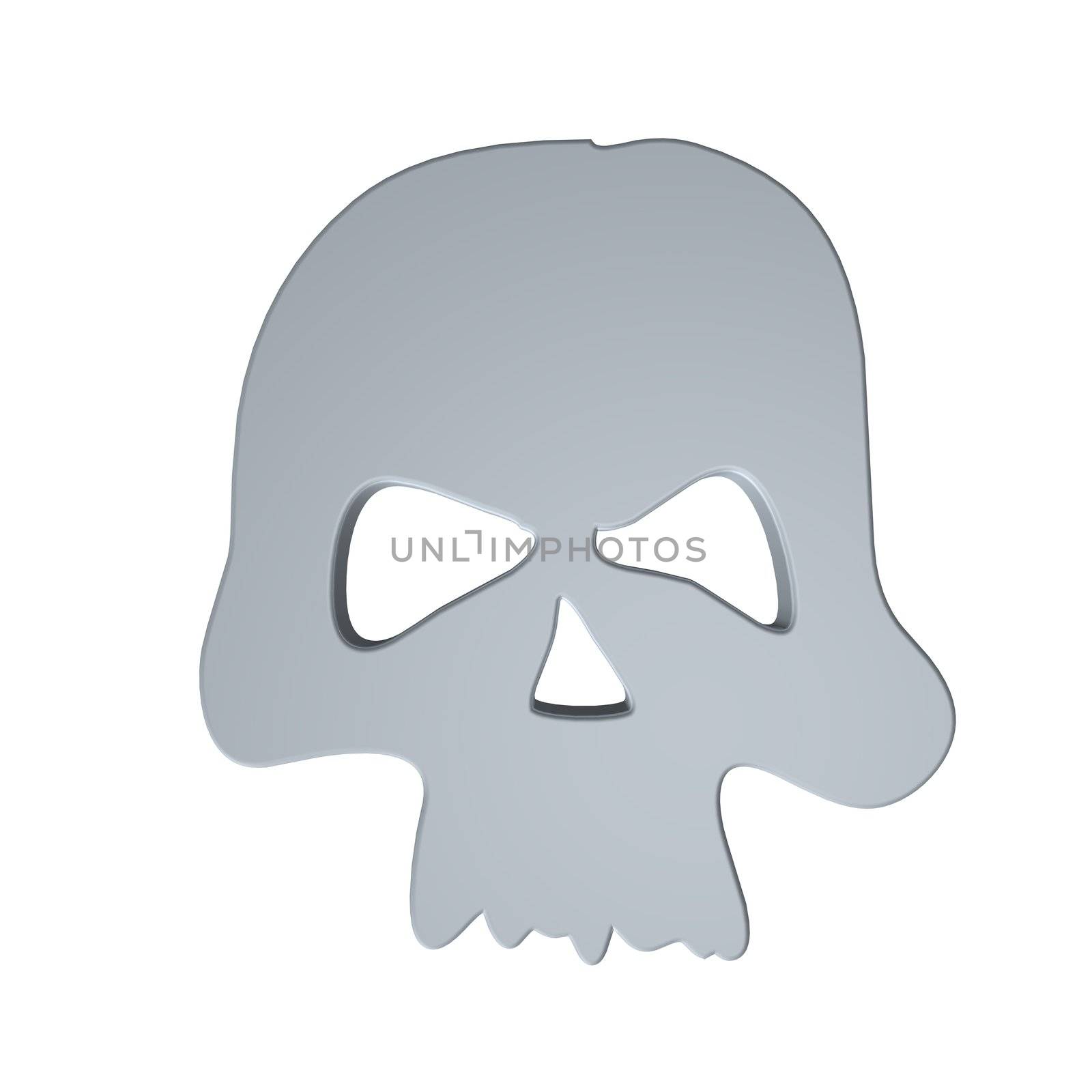 abstract skull shape on white background - 3d illustration