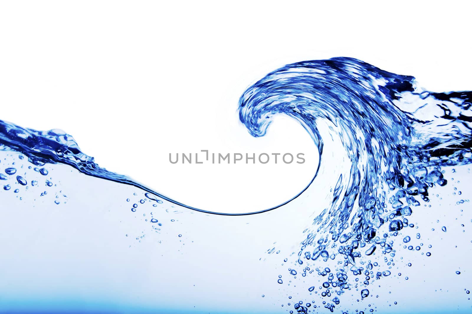 A wild deep blue ocean curl