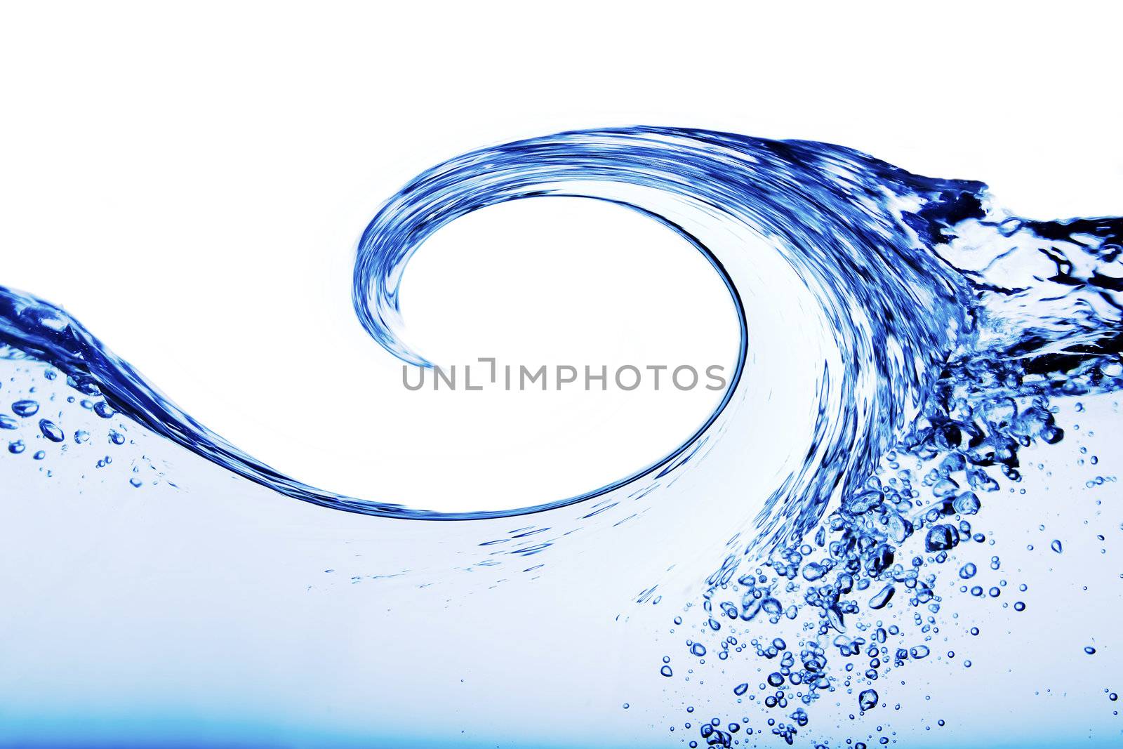 An ocean surf on deep blue water