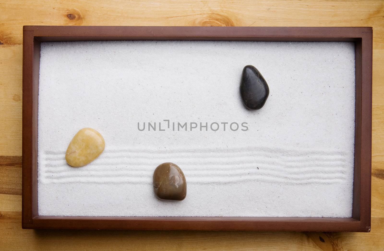 Miniature Zen rock garden background