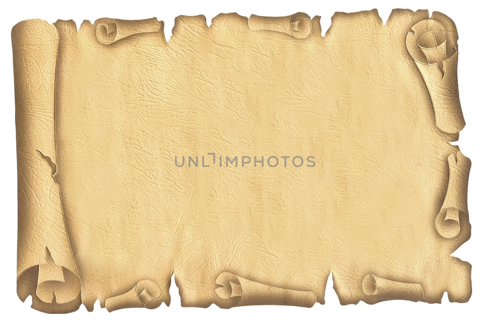 Old papyrus with folded edges