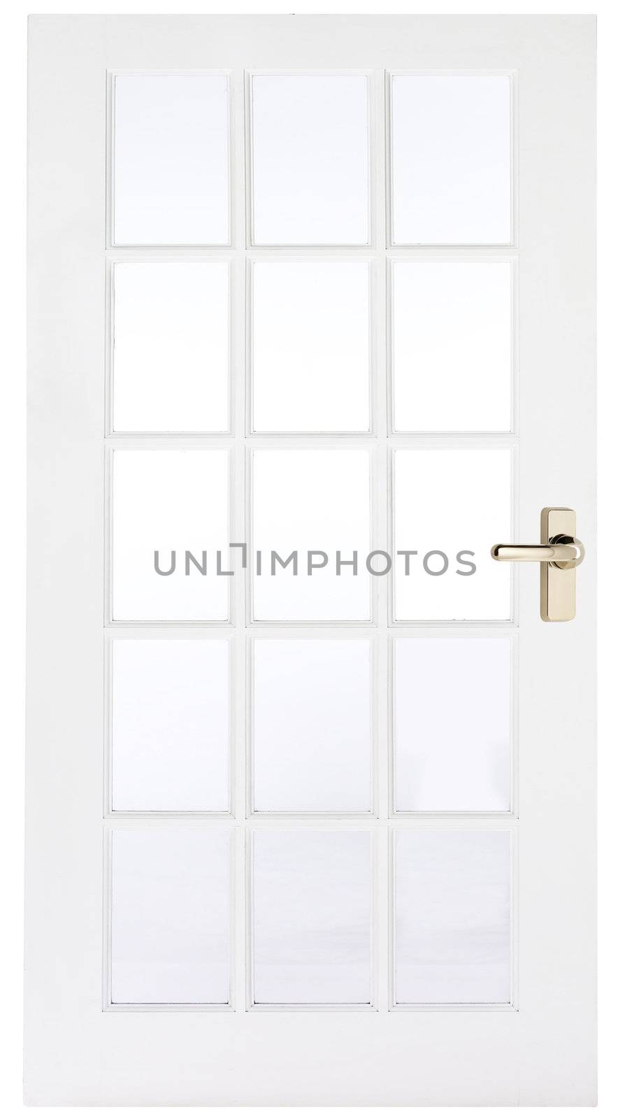 Just white door with a golden handle