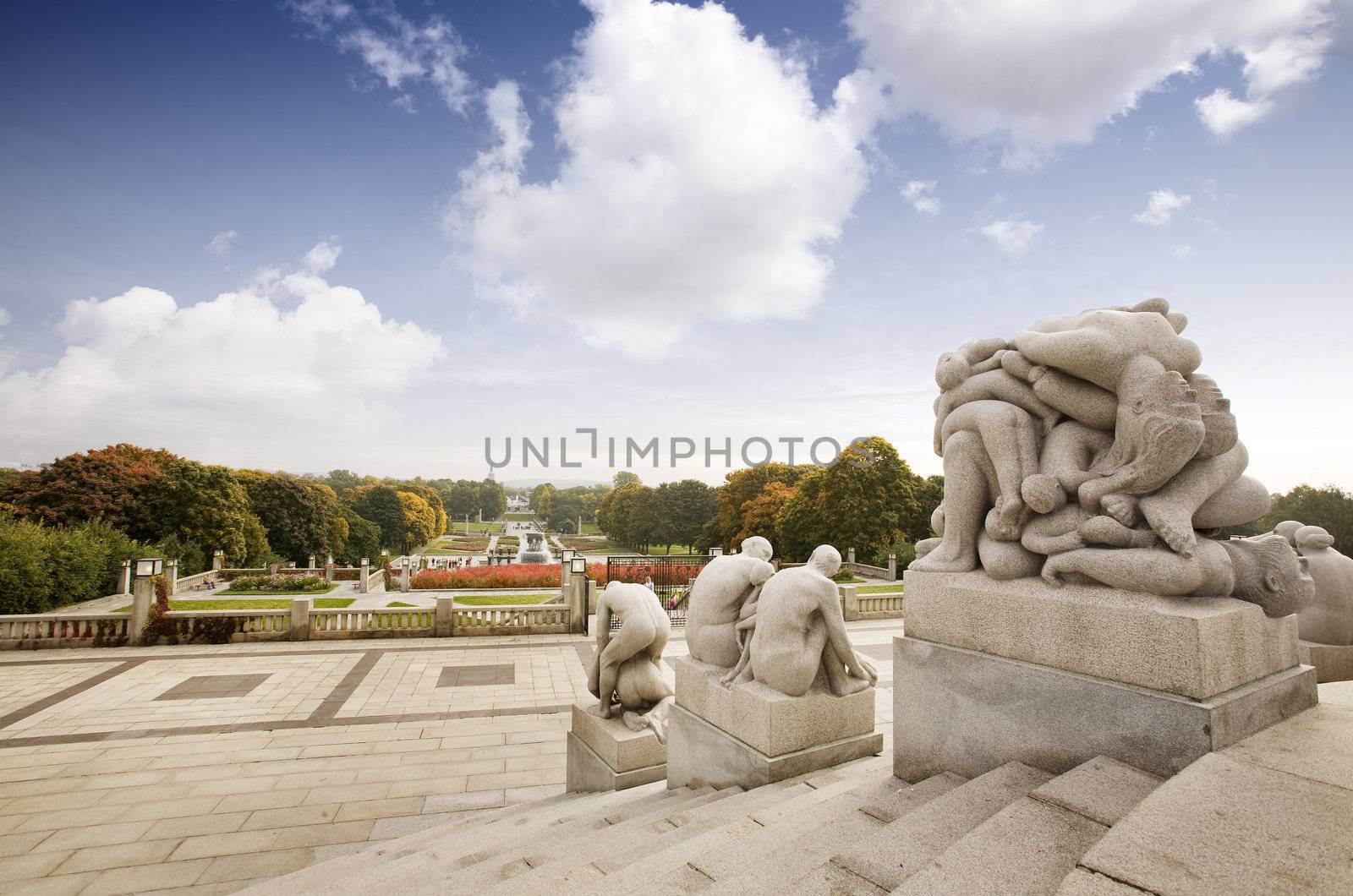 Oslo rock statue park in Norway