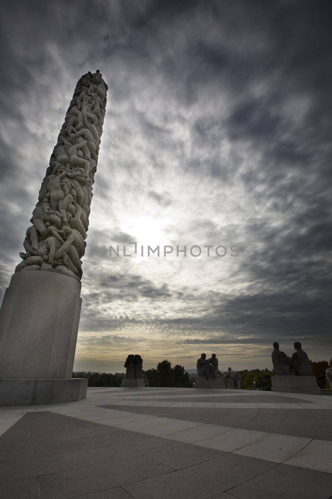 The obelisk in the statue park in oslo