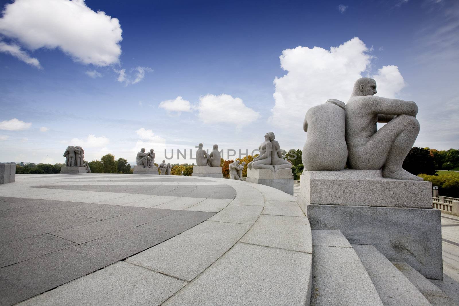 Oslo rock statue park in Norway