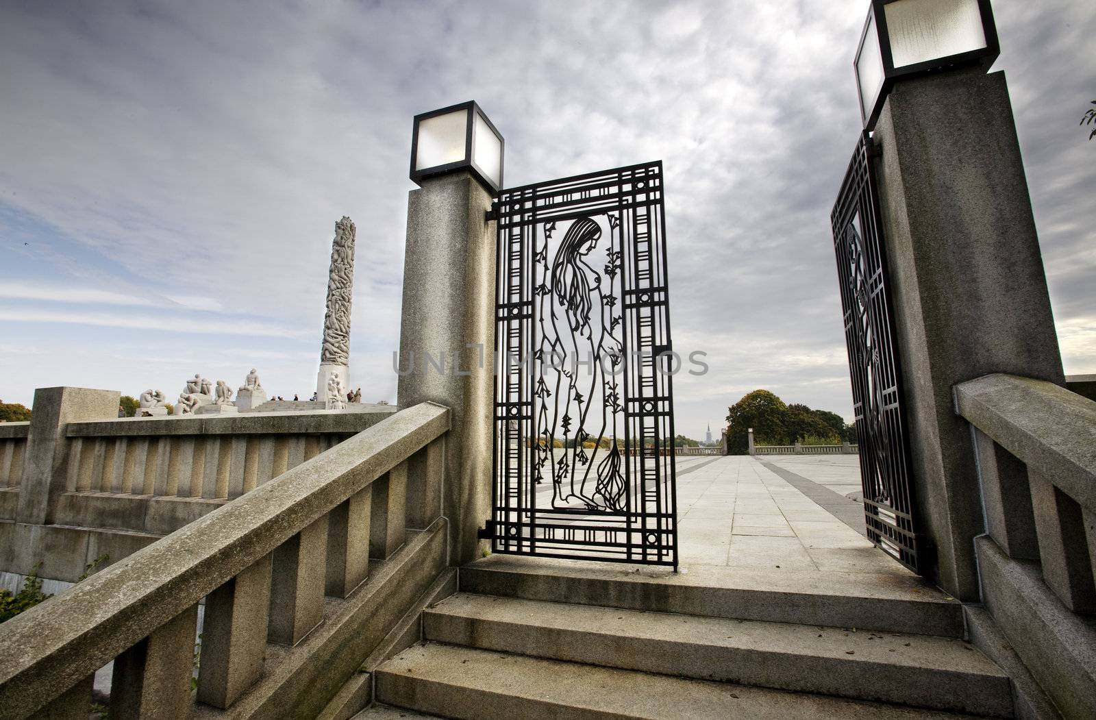 An iron gate at Vigelandsparken, Oslo, Norway