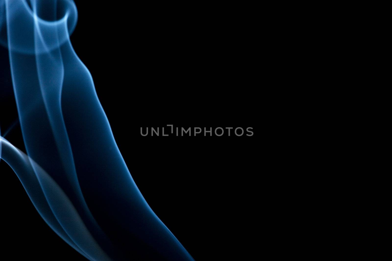 A cool blue smoke background on black