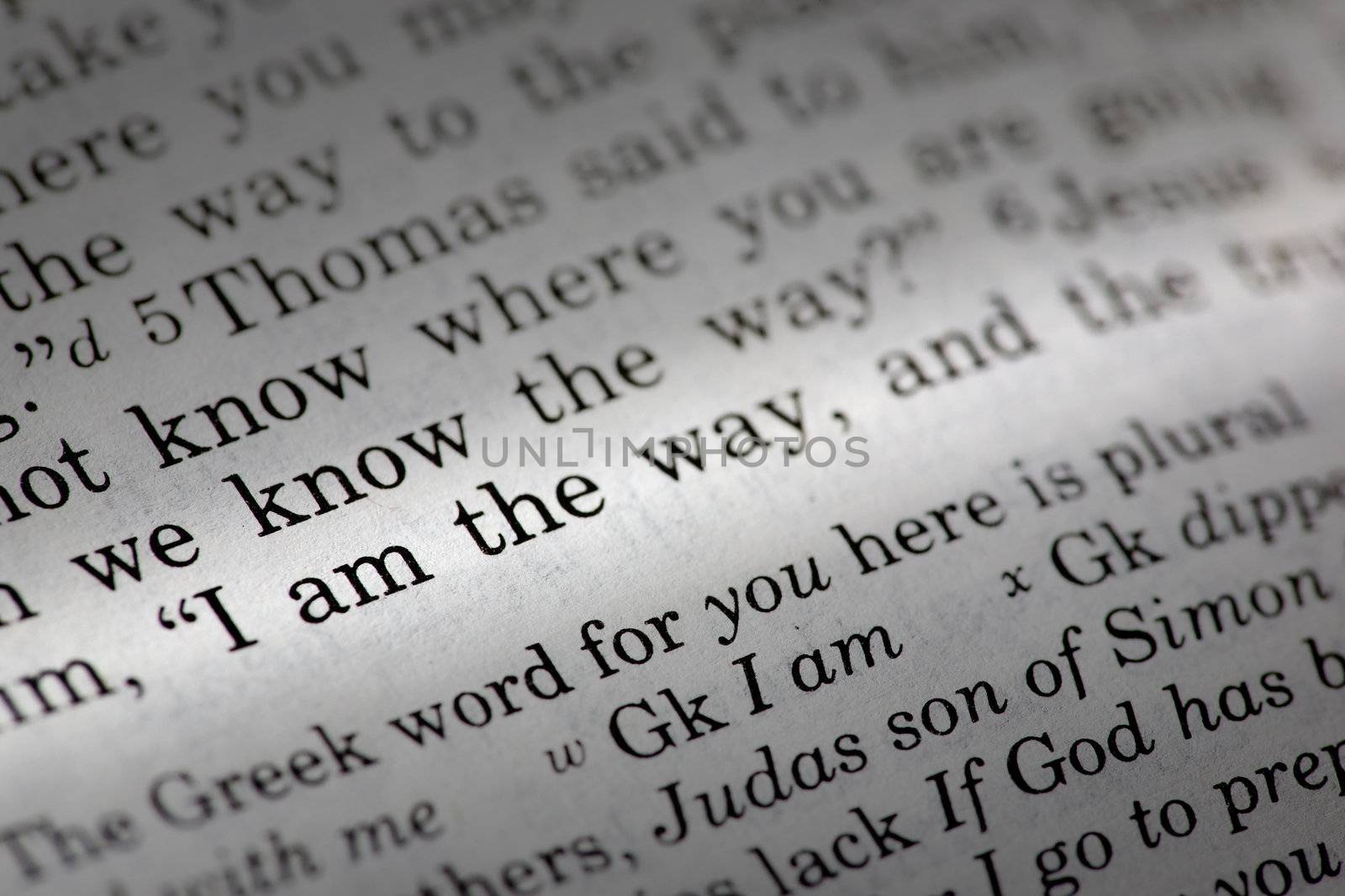 Popular New Testament passage John 14:6 - I am the way the truth and the light...