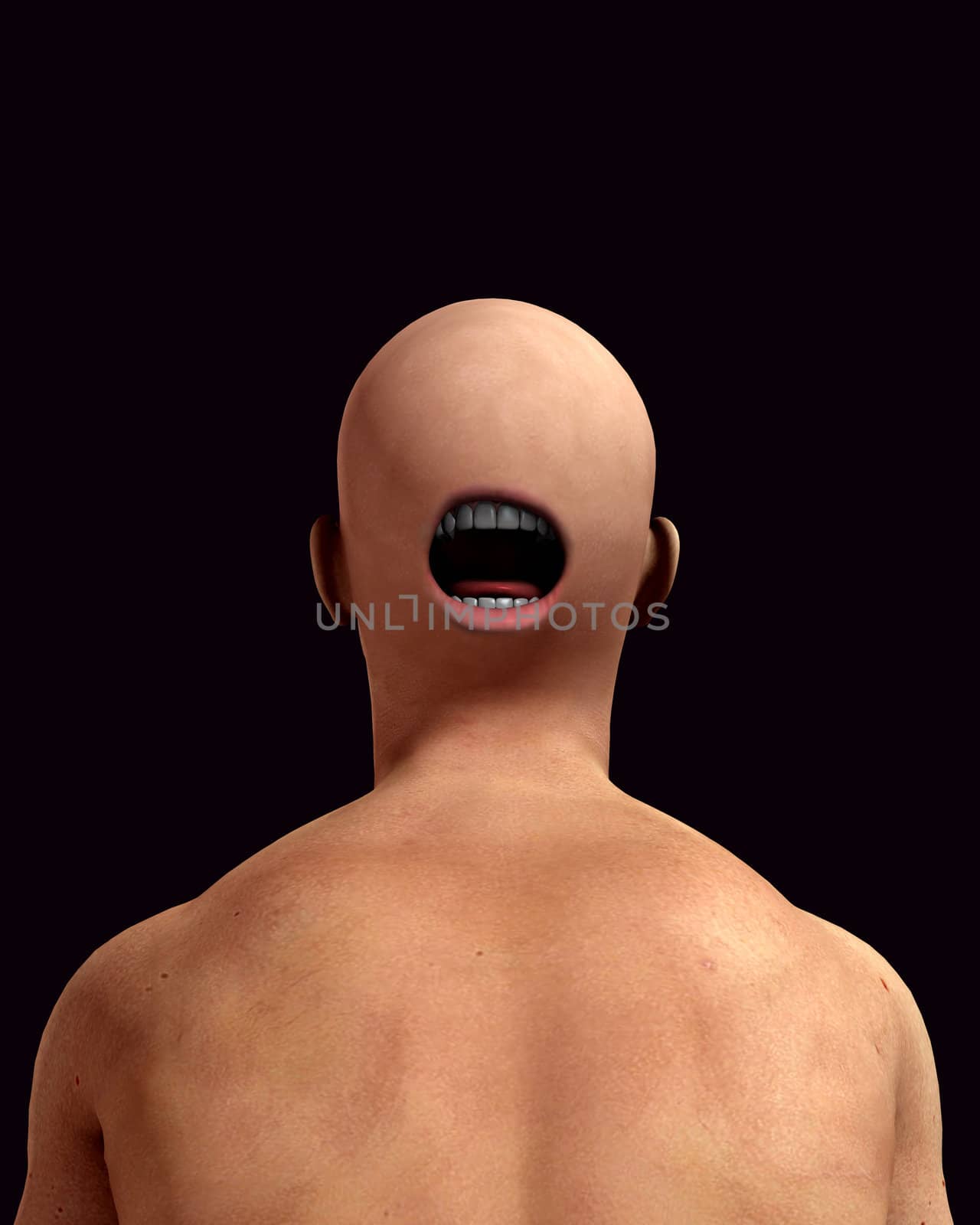 A conceptual nightmarish abstract image of a freaky man, suitable for Halloween.