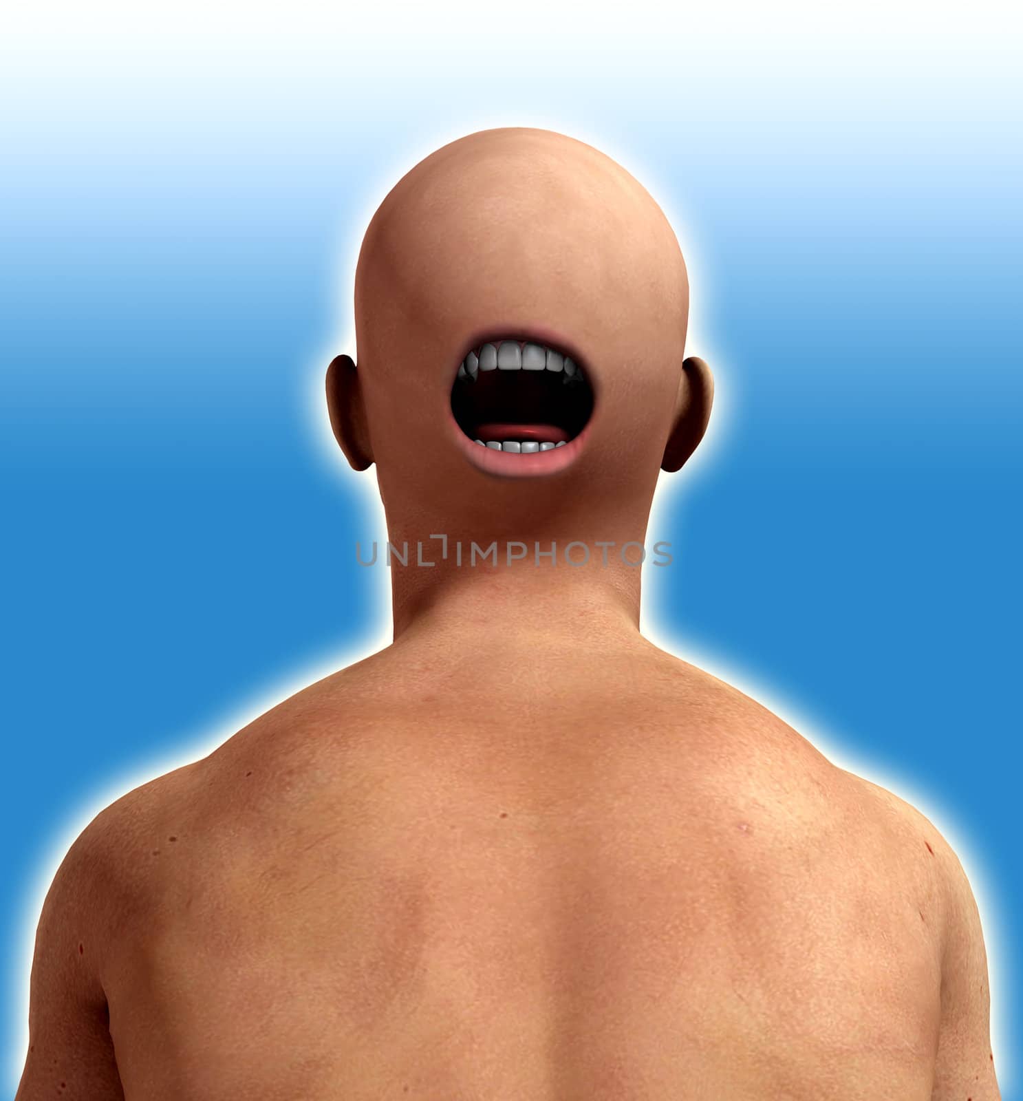 A conceptual nightmarish abstract image of a freaky man, suitable for Halloween.