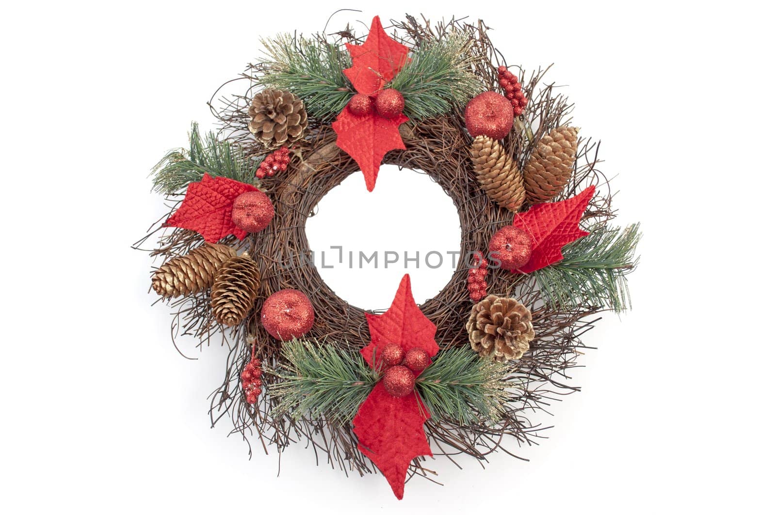 Rounded Pinecone decoration over thought hay basket