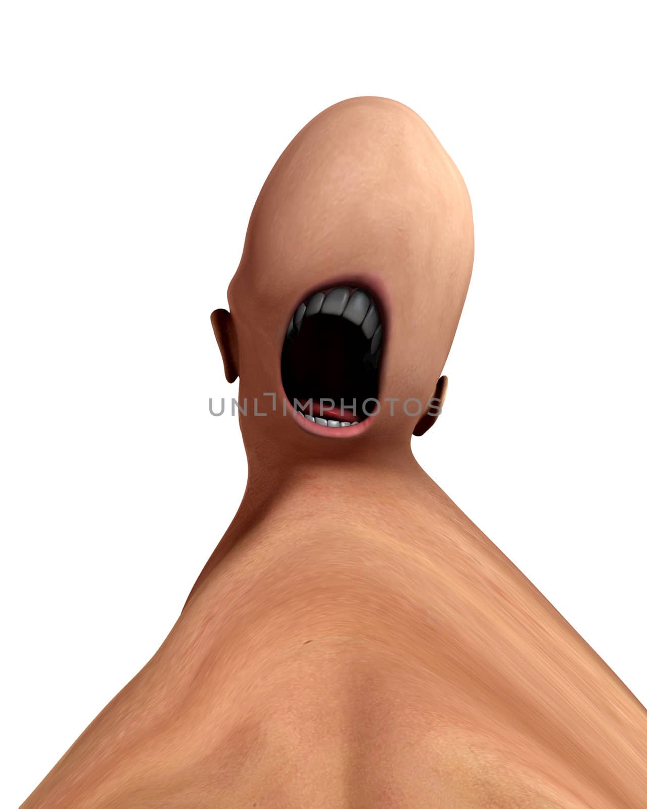 A conceptual nightmarish abstract screaming distorted monster, suitable for Halloween.