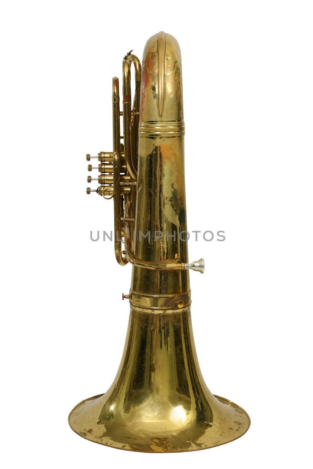 Wind musical tuba on a white background by skutin