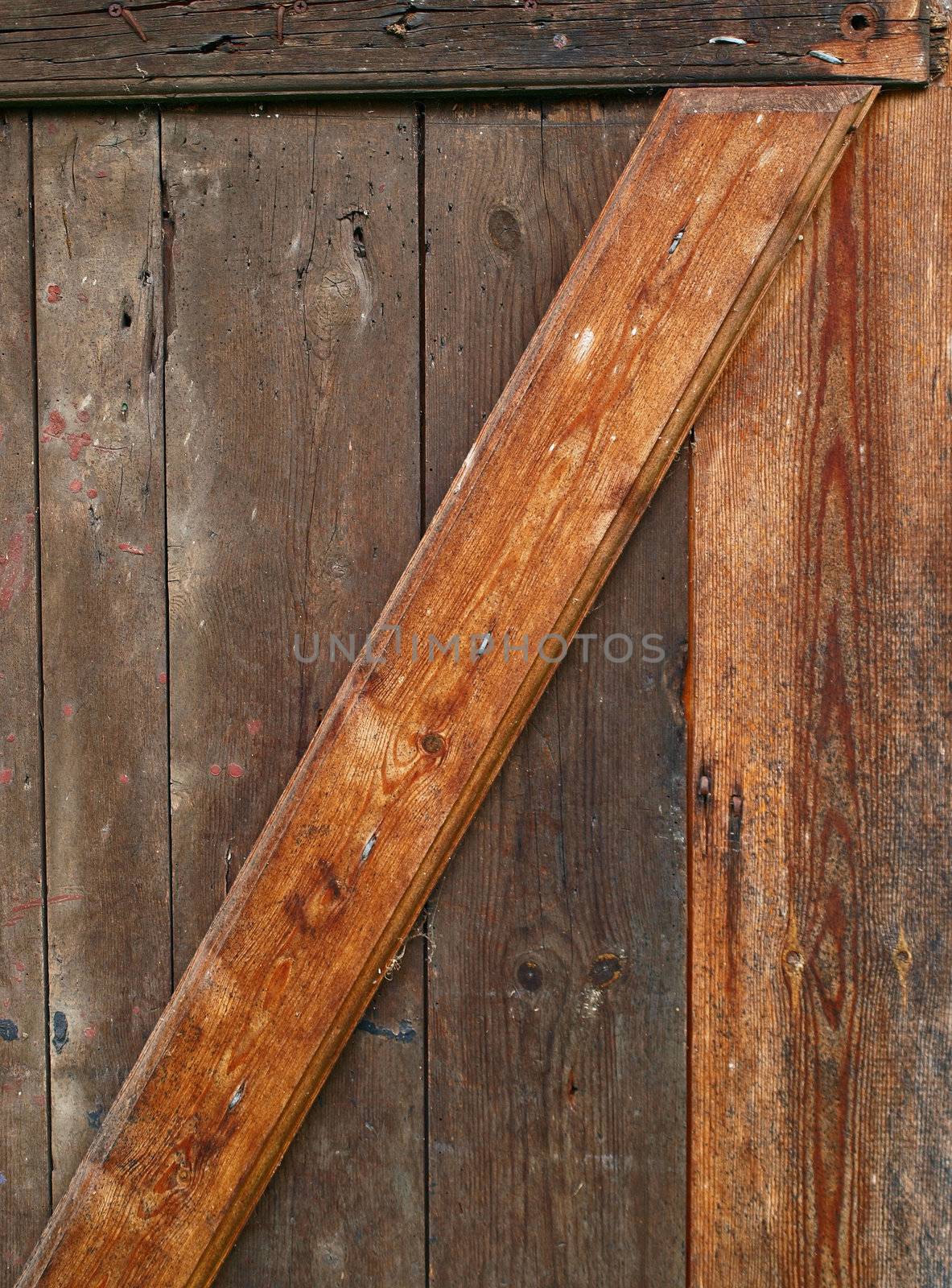 Close-up image of vintage rustic wooden door - Wood texture background 