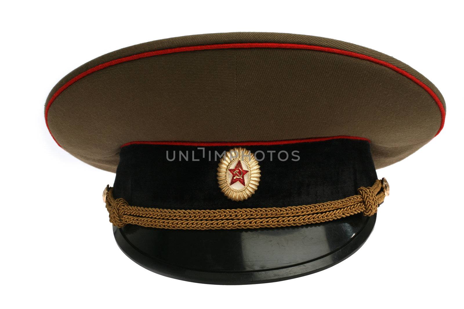 Soviet Army cap on a white background