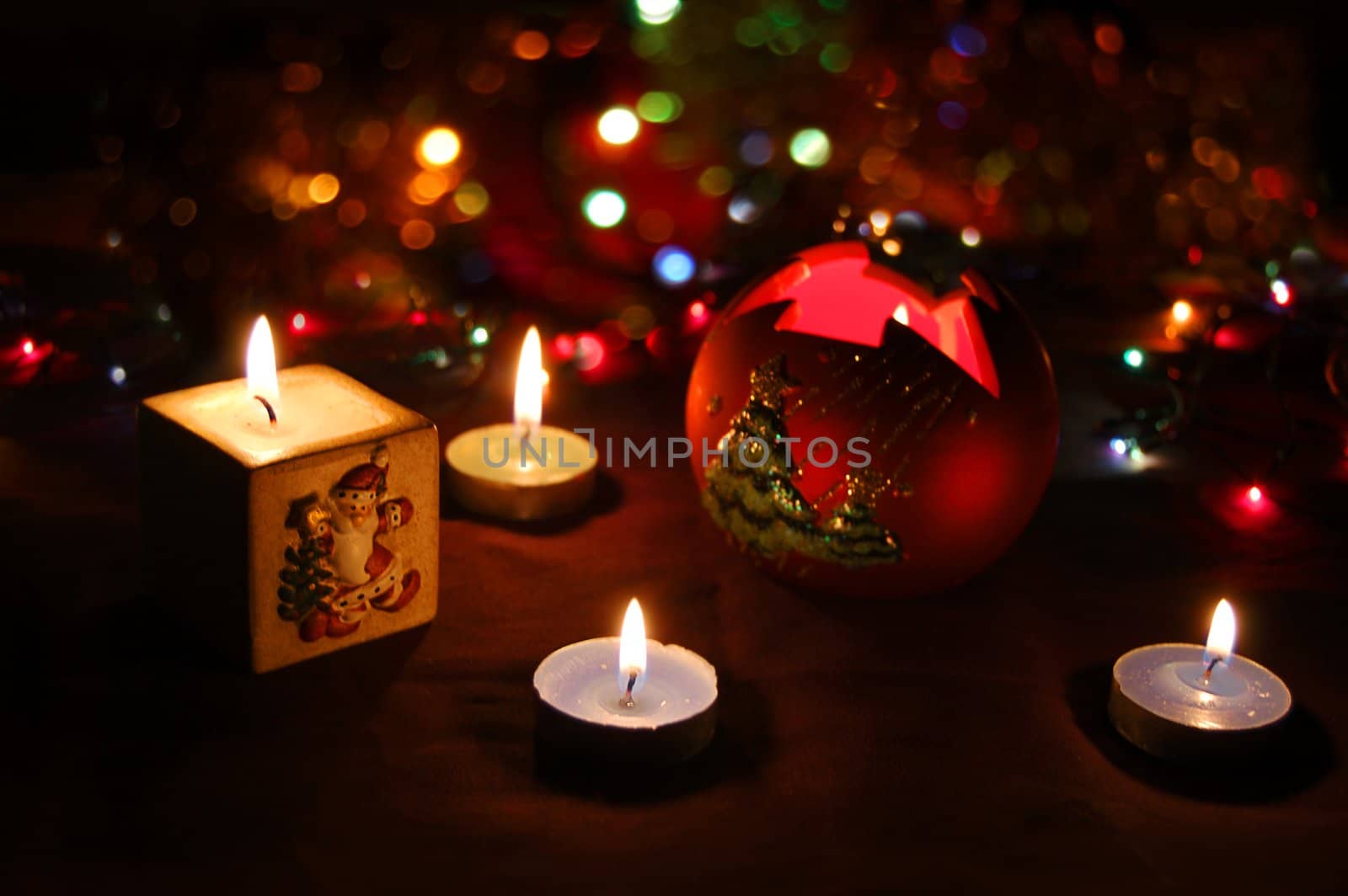 candle lights as holiday decoration