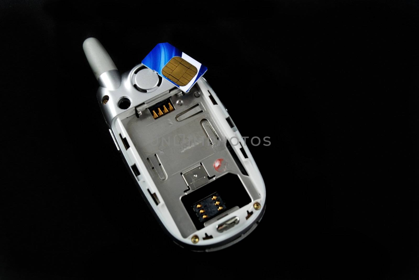 stock pictures of the components for a typical cell phone