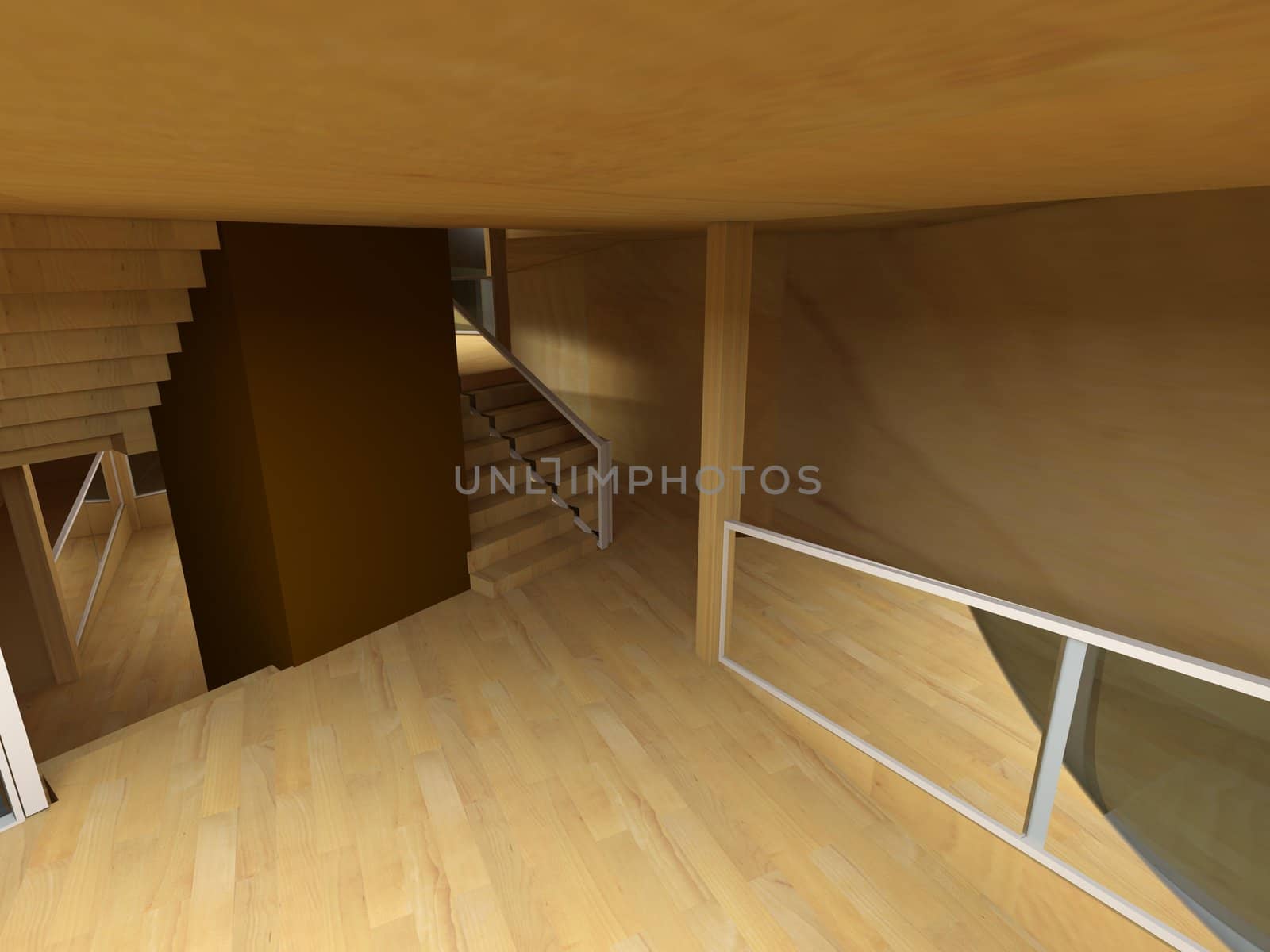 Conceptual architecture, indoor, wood room. by FernandoCortes