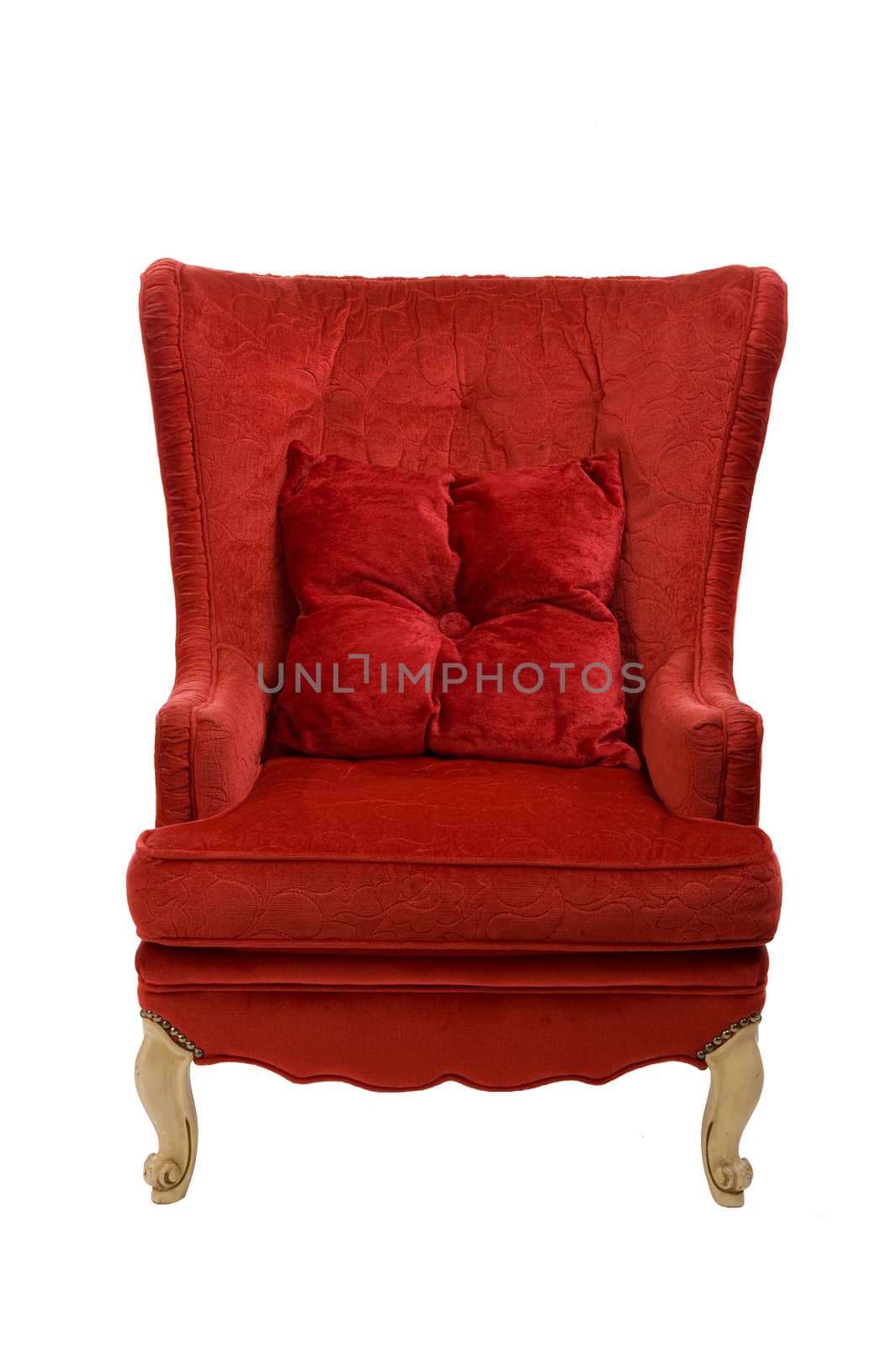 Image of a red chair on white