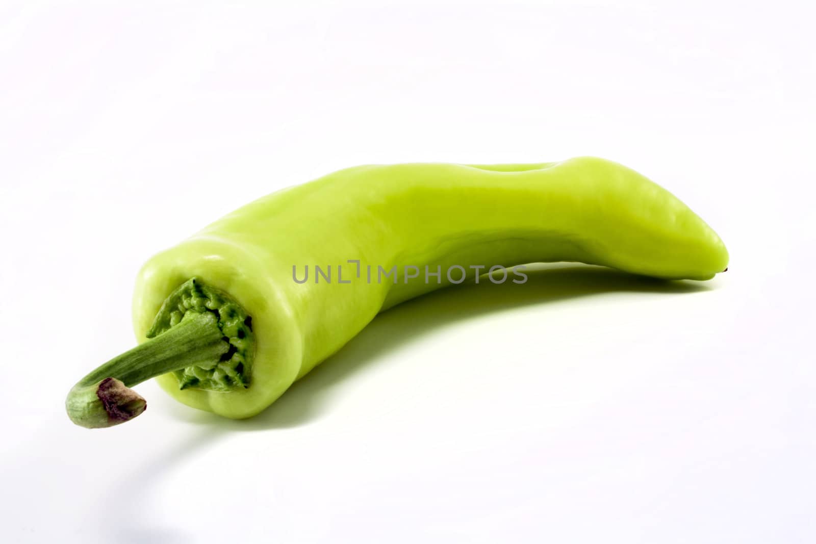 Green pepper isolated on white background