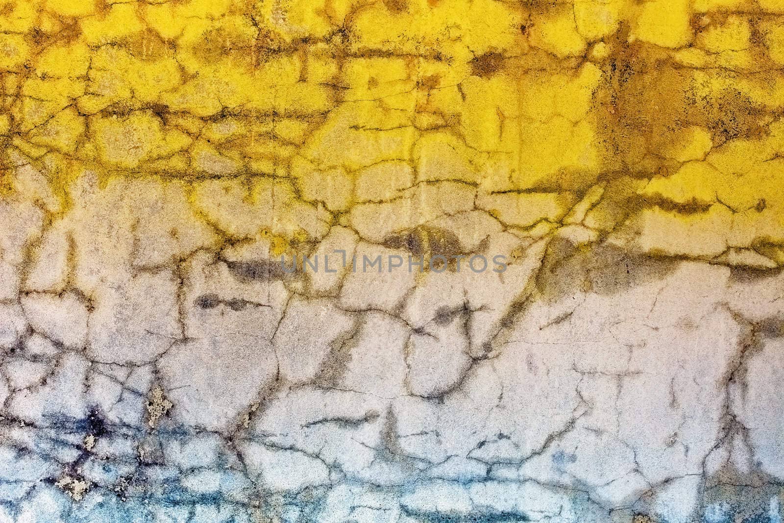 Old concrete wall with cracks - color illumination