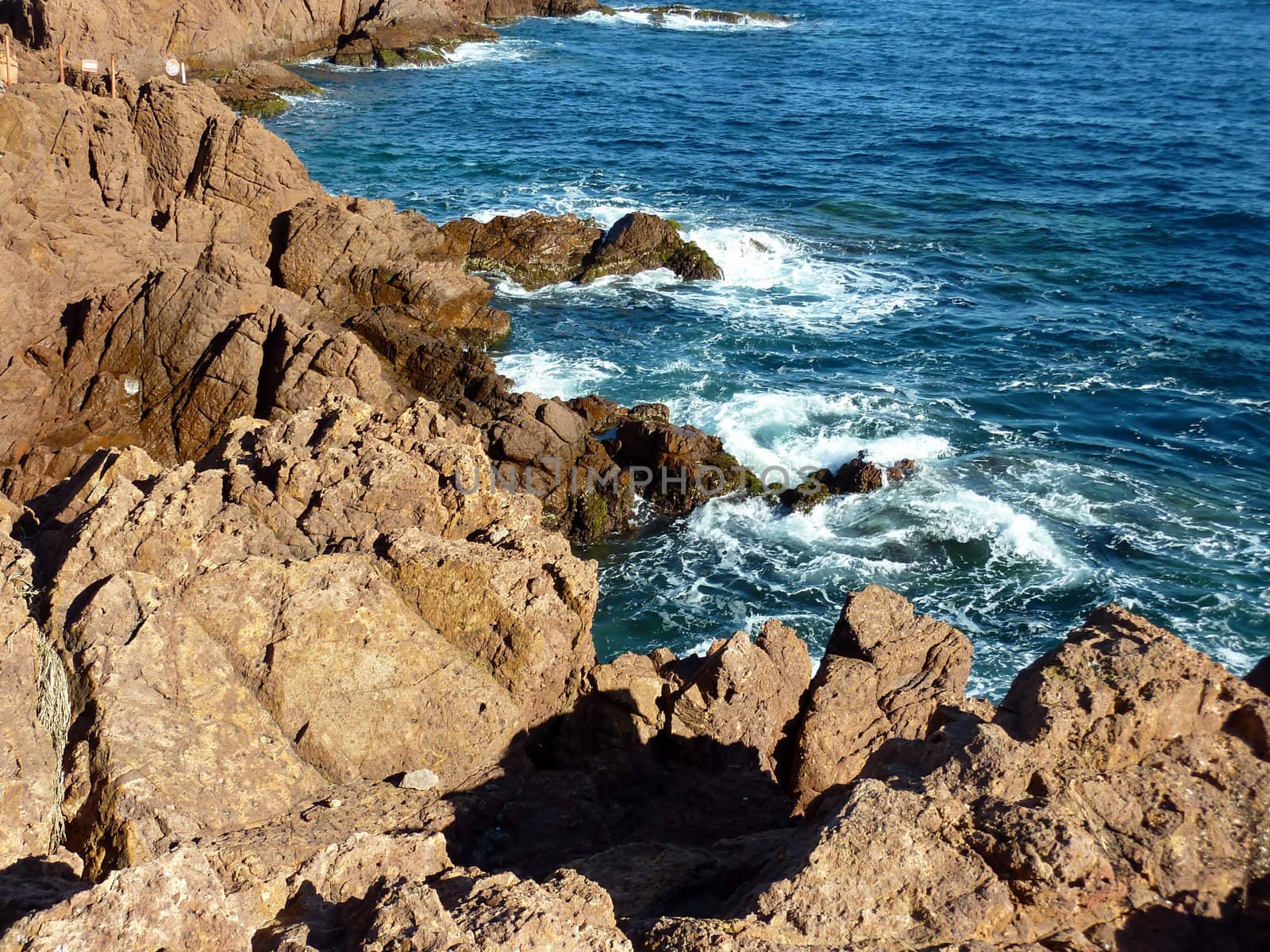 Esterel massif and waves, south of France by Elenaphotos21