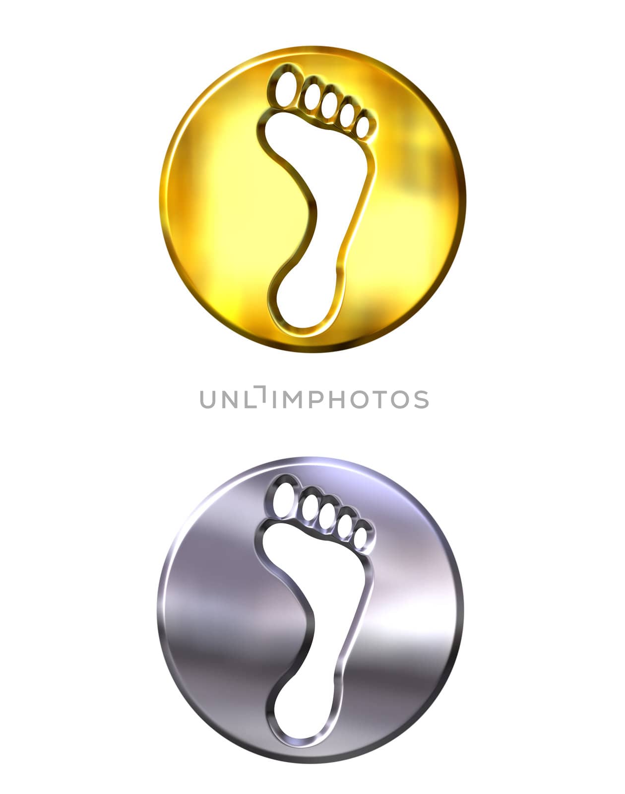 3d golden and silver framed foot by Georgios