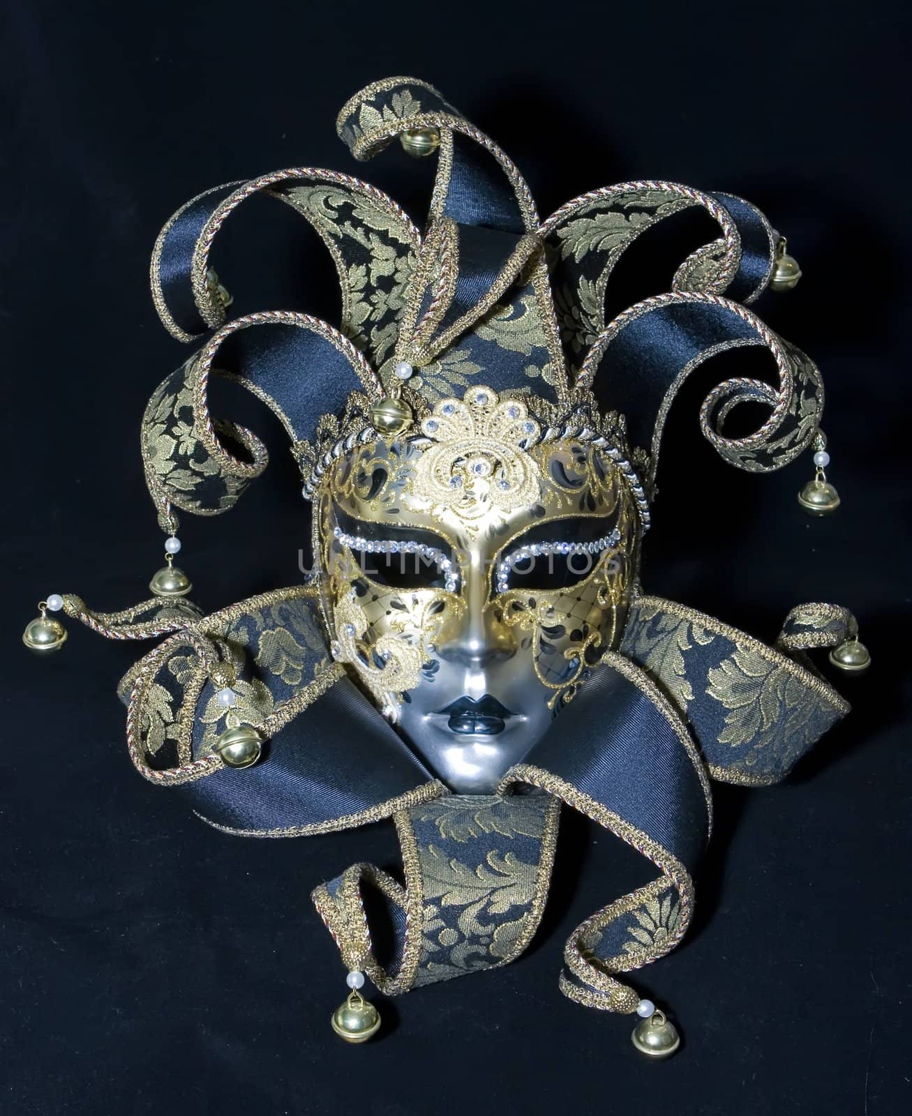 Venetian mask on black background
