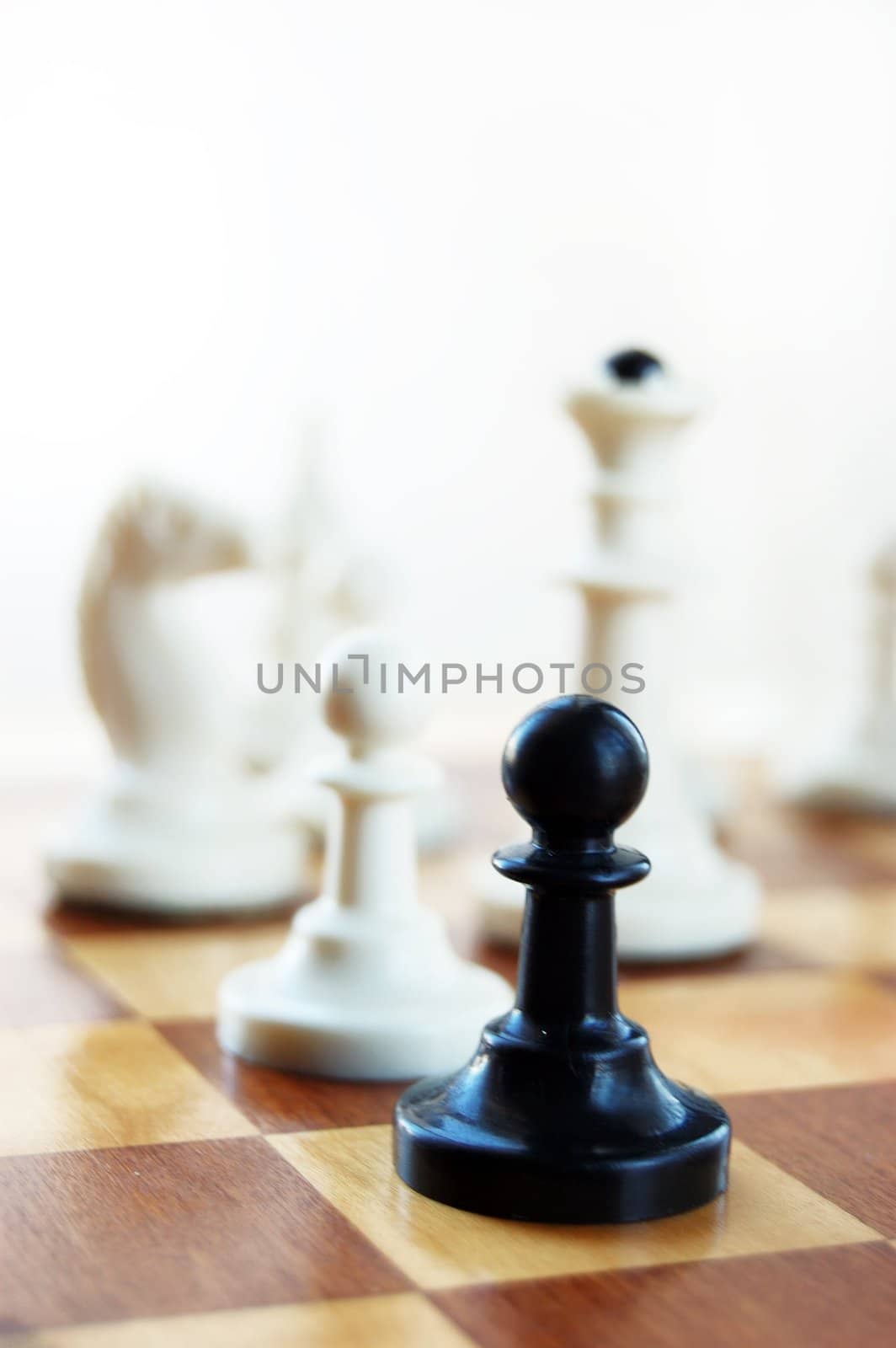 black pawn on chess board