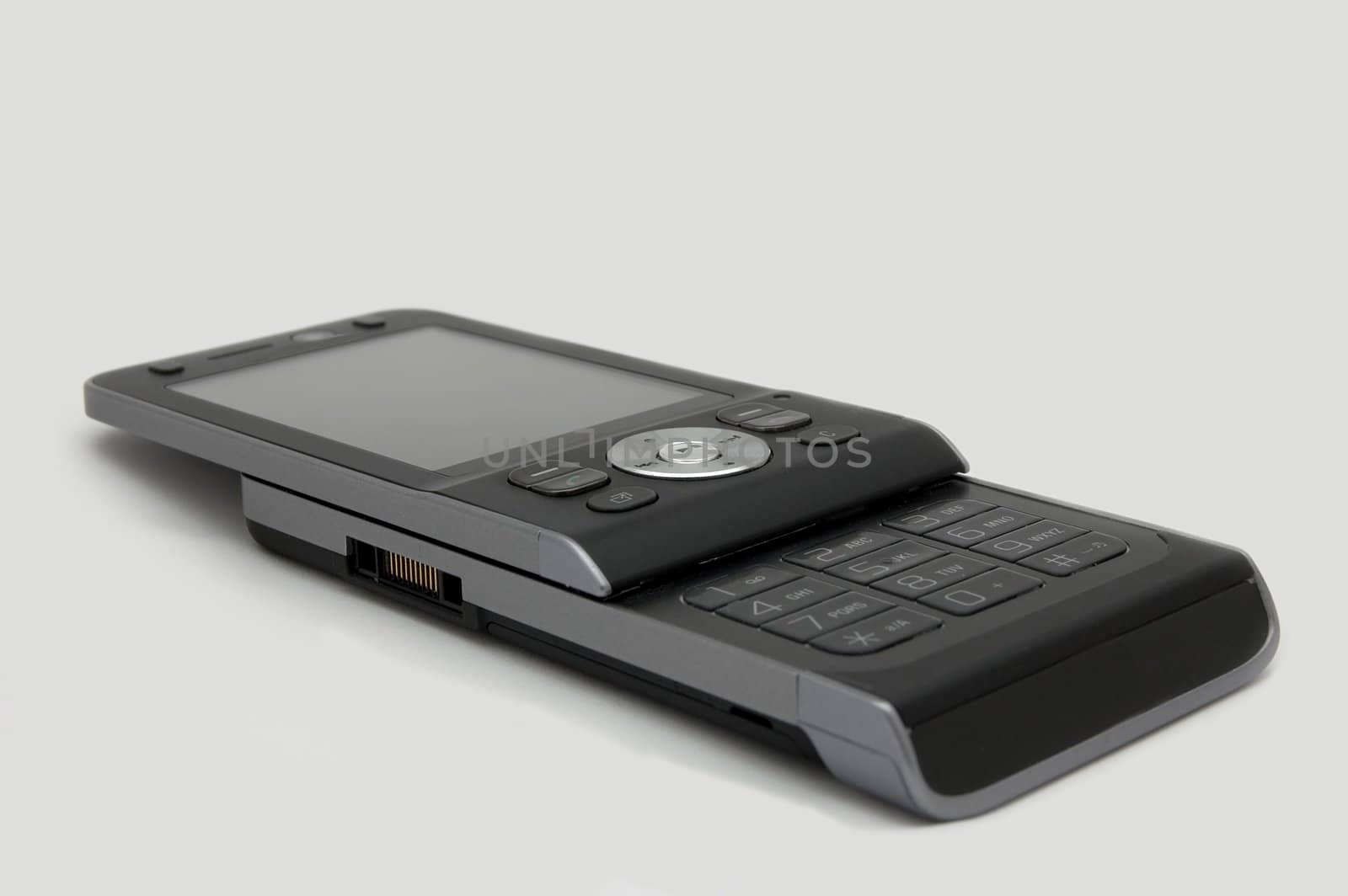 small modern mobile phone isolated on background