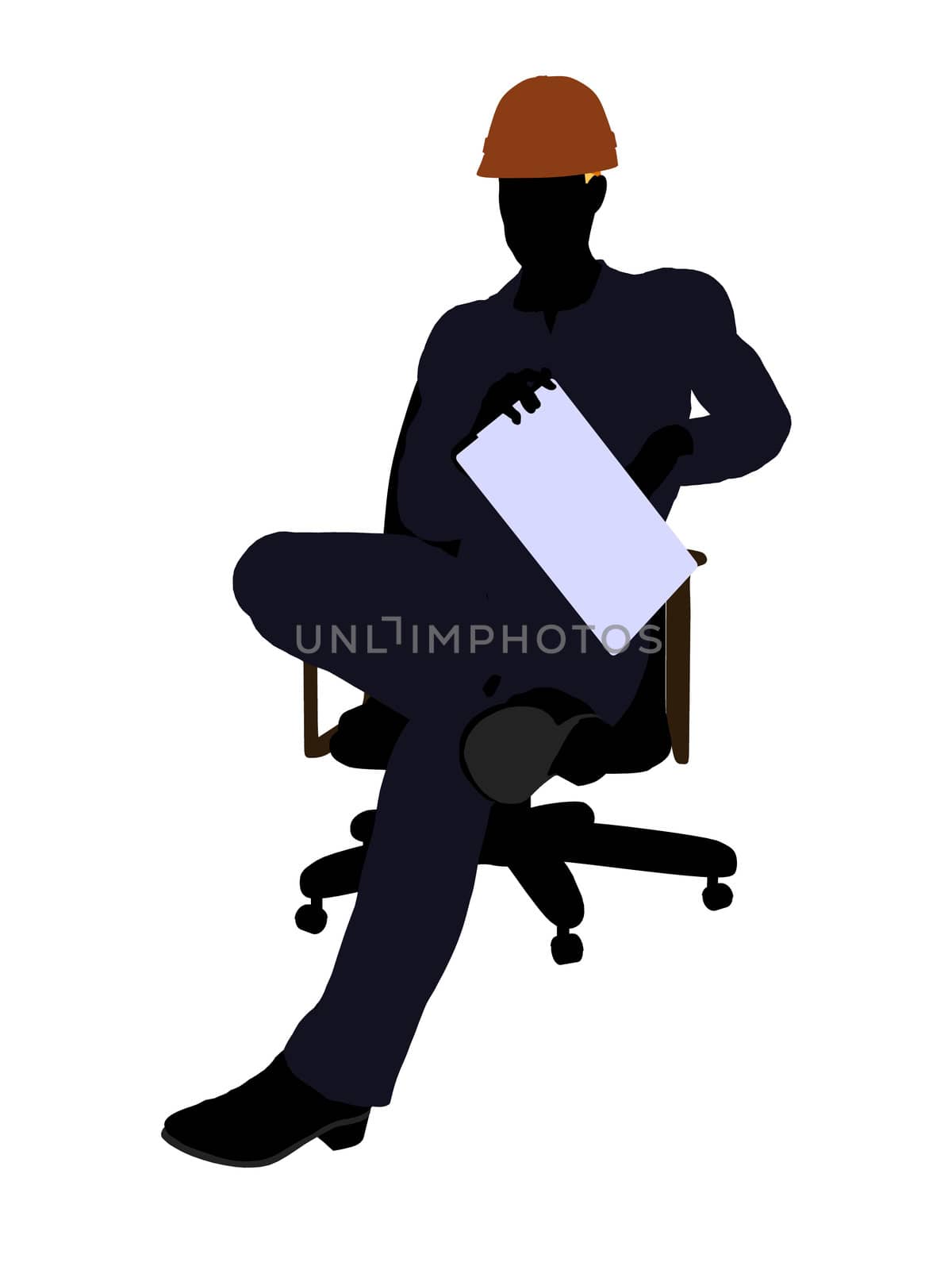Male construction worker art illustration silhouette on a white background