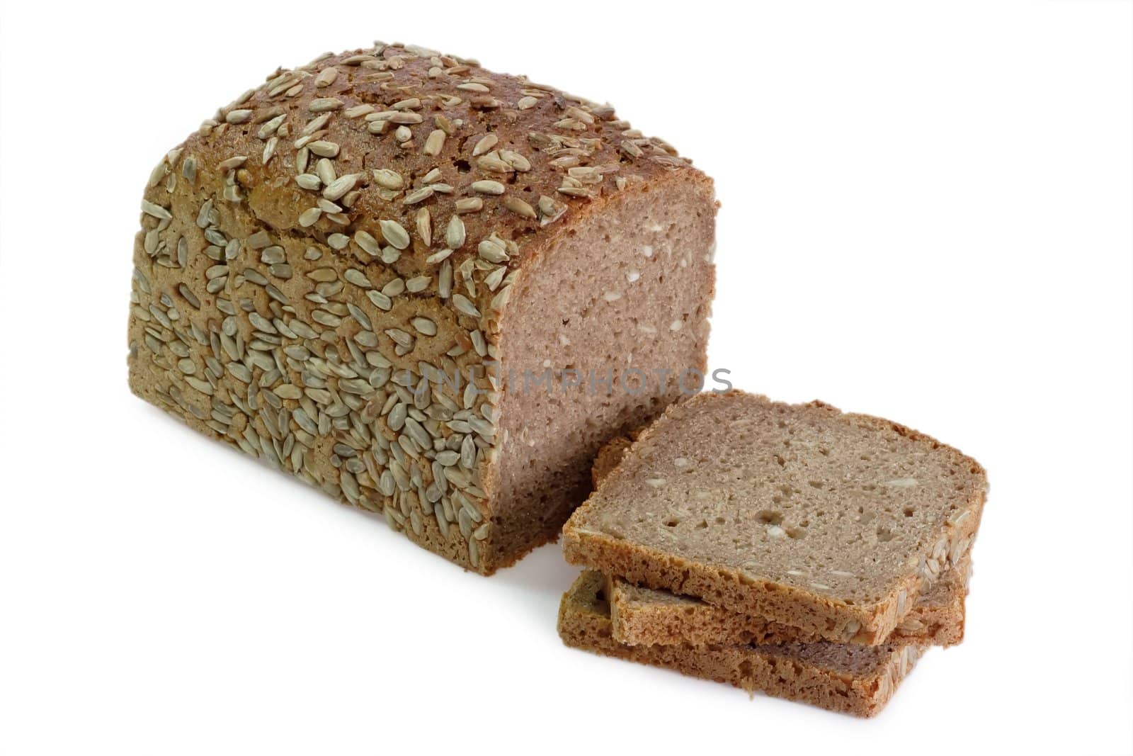 Sliced multi-grain-bread - isolated on white background