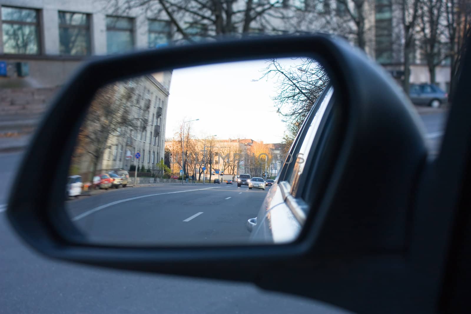 in the car mirror